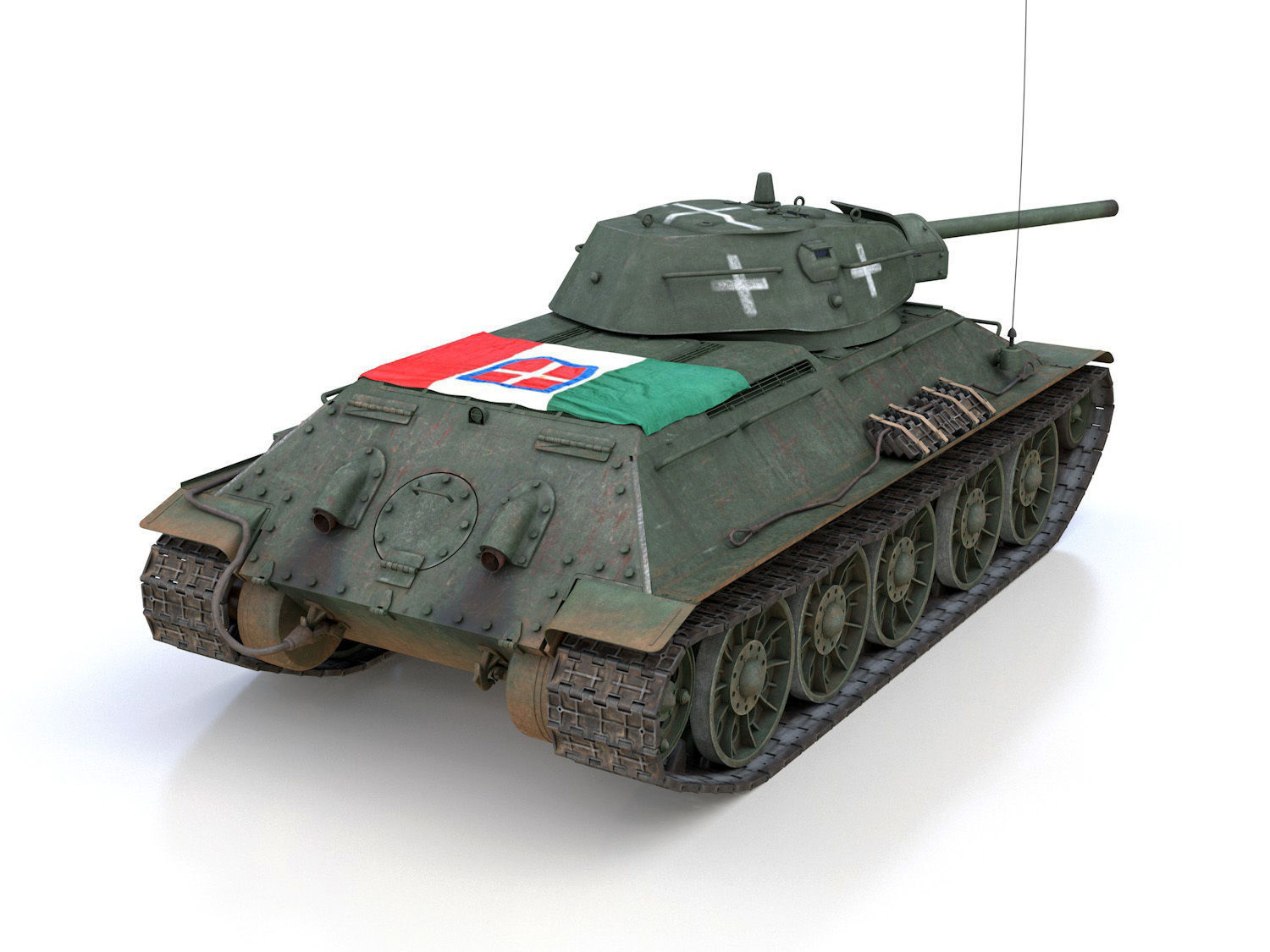 T-34-76 - Model 1942 - Soviet tank in Italian Service 3D model_5