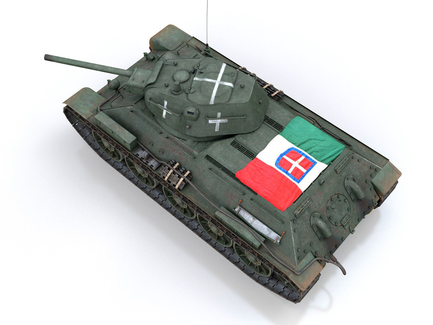T-34-76 - Model 1942 - Soviet tank in Italian Service 3D model_4