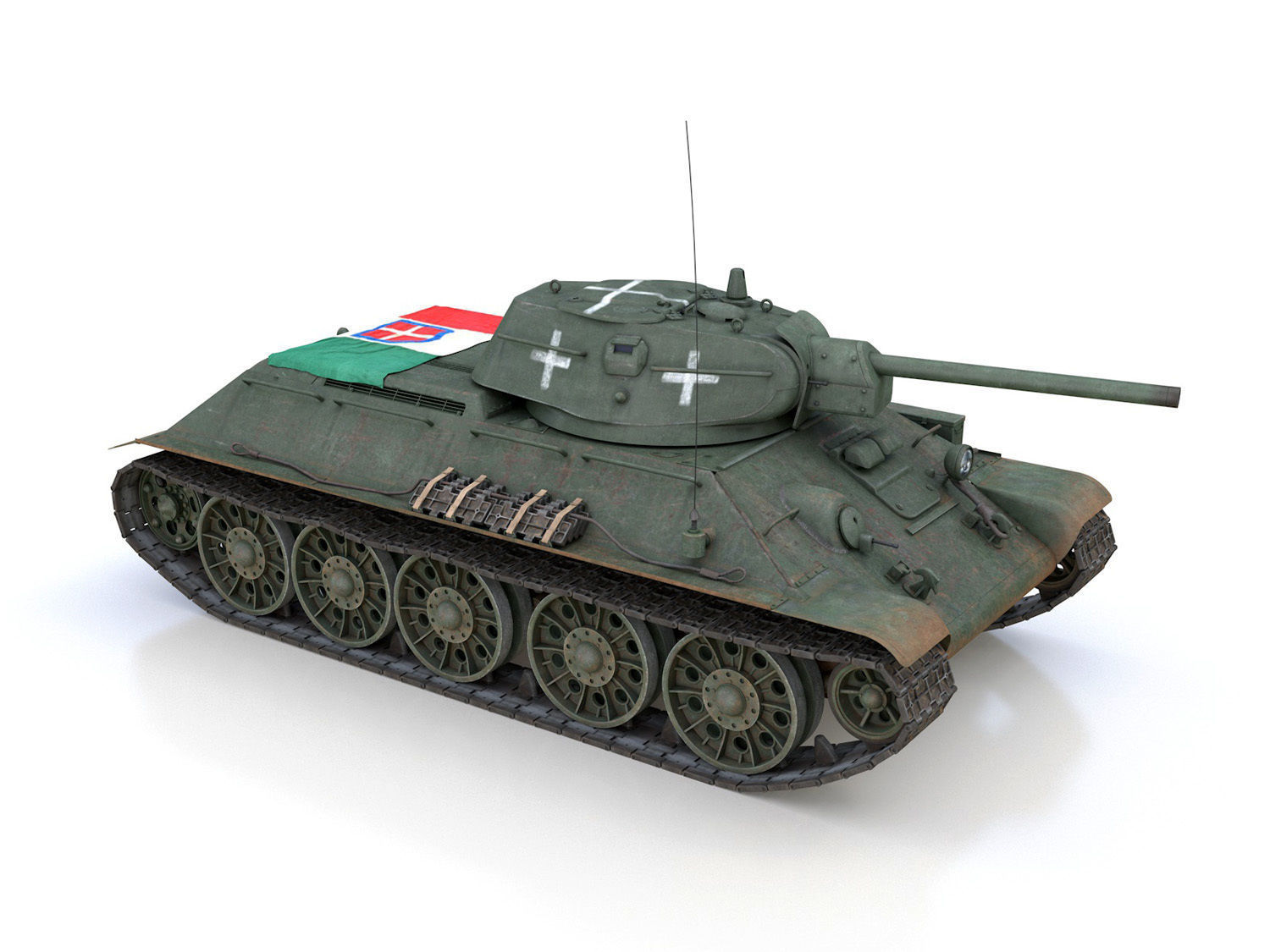 T-34-76 - Model 1942 - Soviet tank in Italian Service 3D model_7