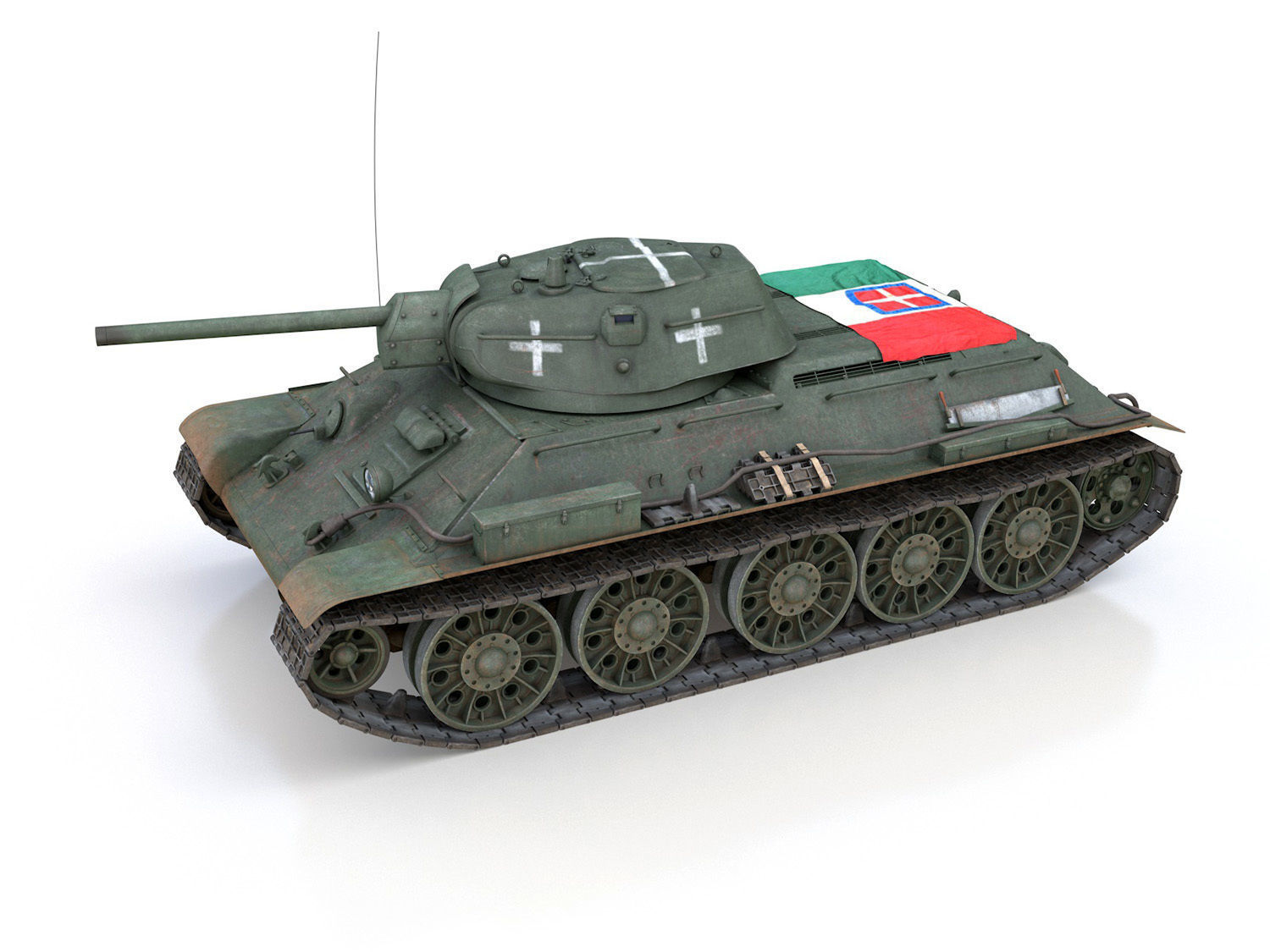 T-34-76 - Model 1942 - Soviet tank in Italian Service 3D model_2
