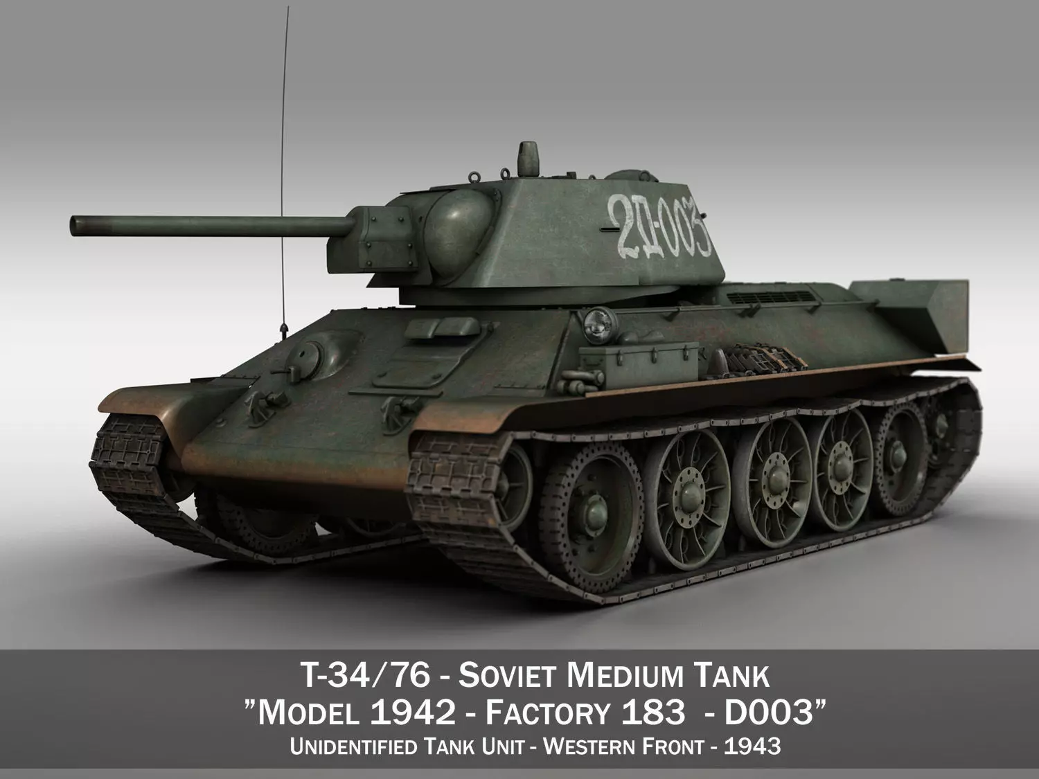 T-34-76 - Model 1942 - Soviet medium tank - D003 3D model