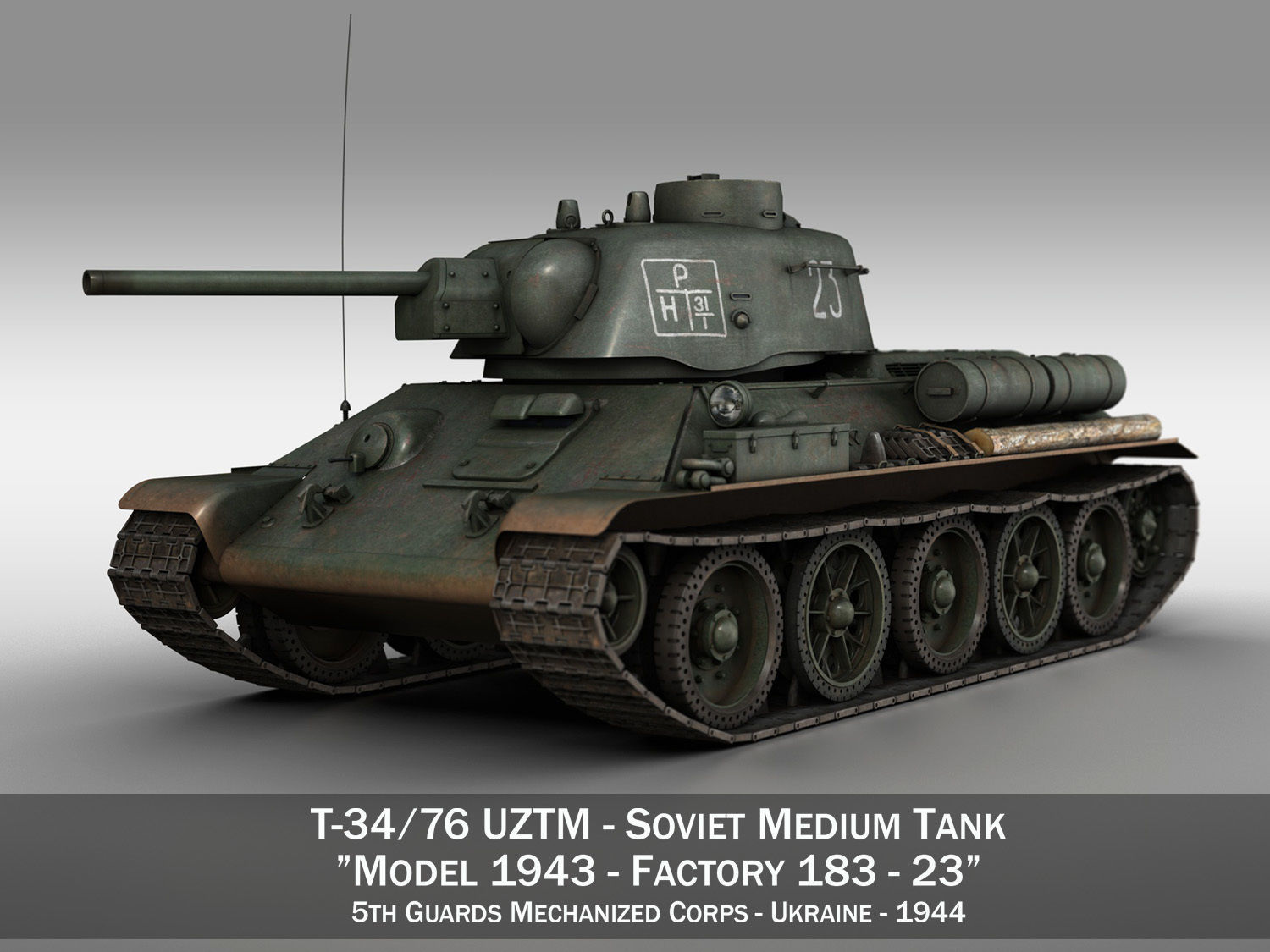 T-34-76 UZTM- Model 1943 - Soviet tank - 23