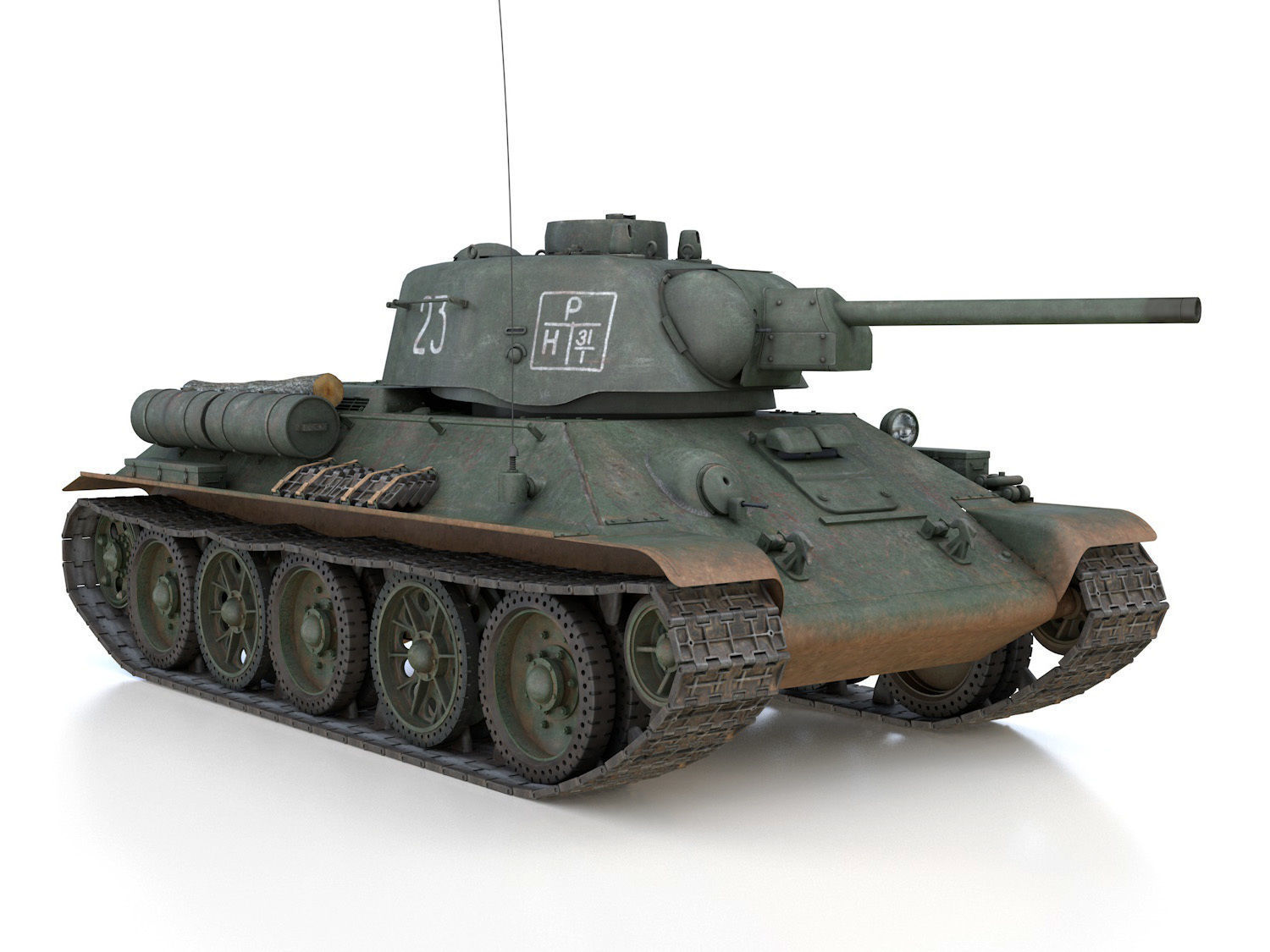 T-34-76 UZTM- Model 1943 - Soviet tank - 23 3D model_8