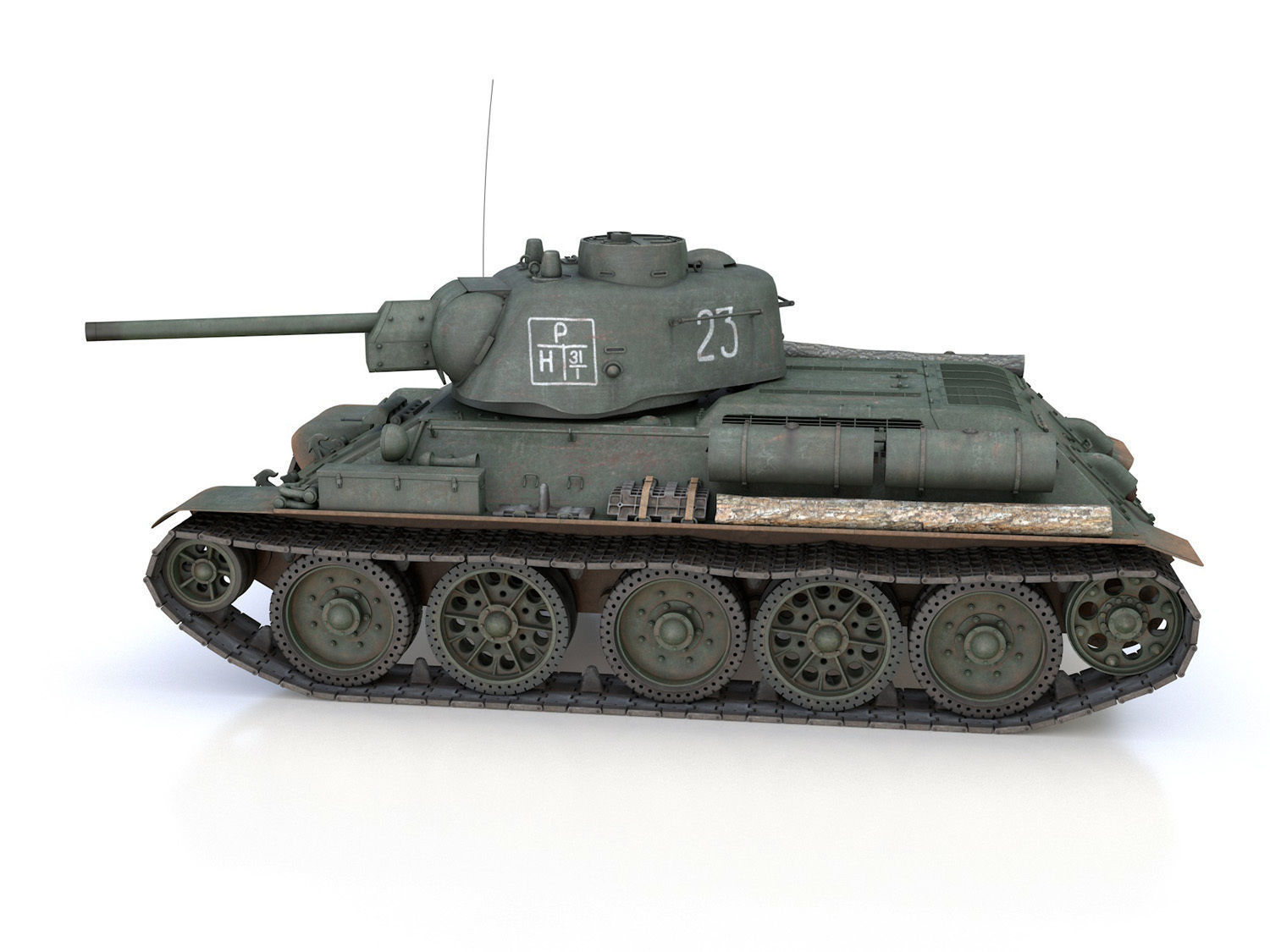 T-34-76 UZTM- Model 1943 - Soviet tank - 23 3D model_3