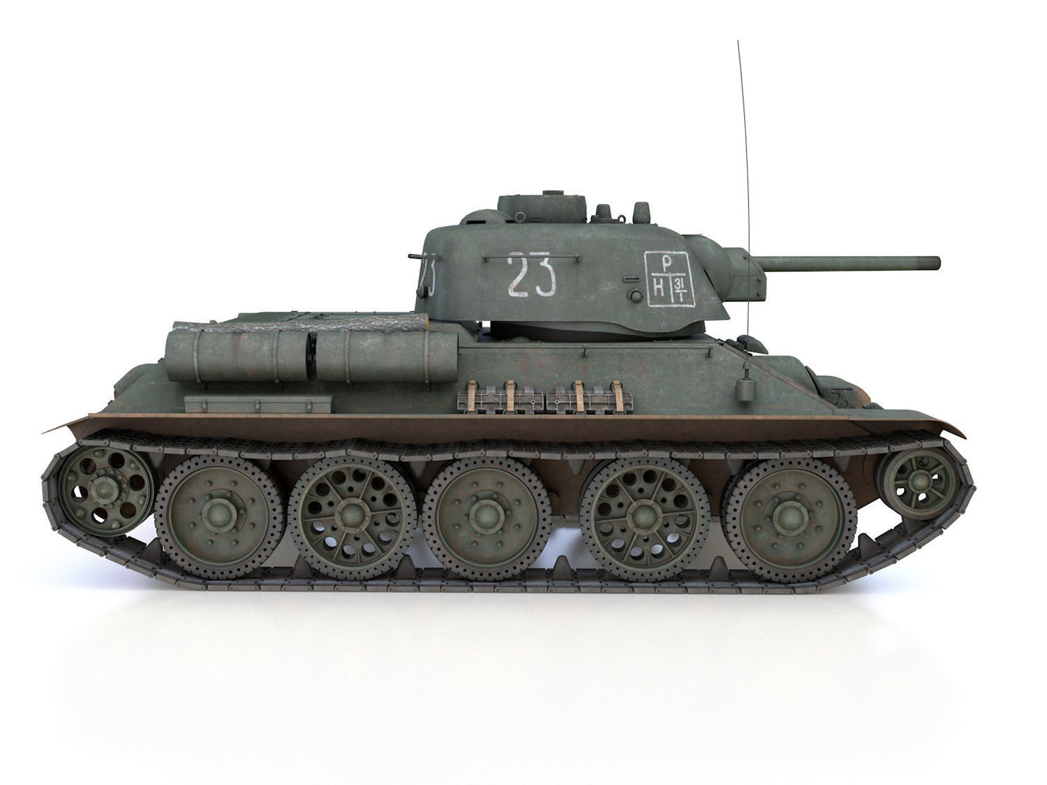 T-34-76 UZTM- Model 1943 - Soviet tank - 23 3D model_6