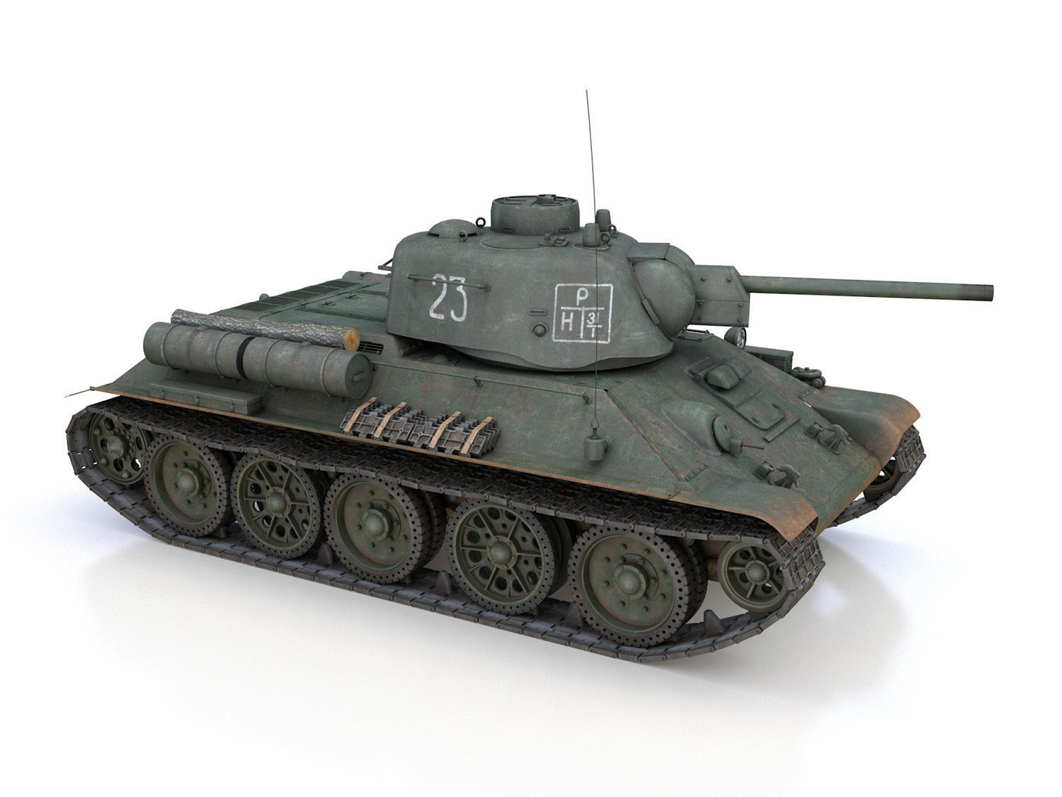 T-34-76 UZTM- Model 1943 - Soviet tank - 23 3D model_7