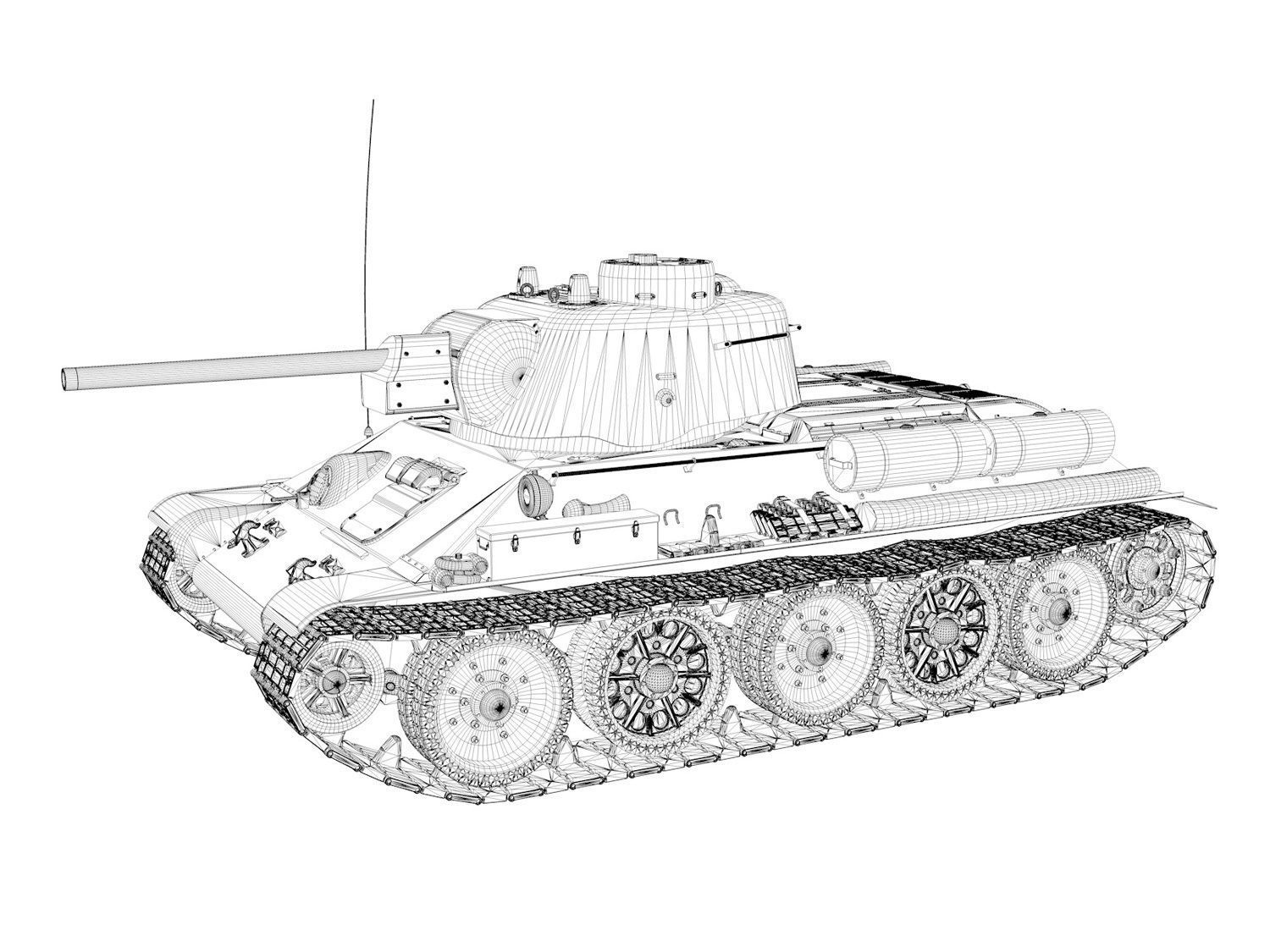 T-34-76 UZTM- Model 1943 - Soviet tank - 23 3D model_12