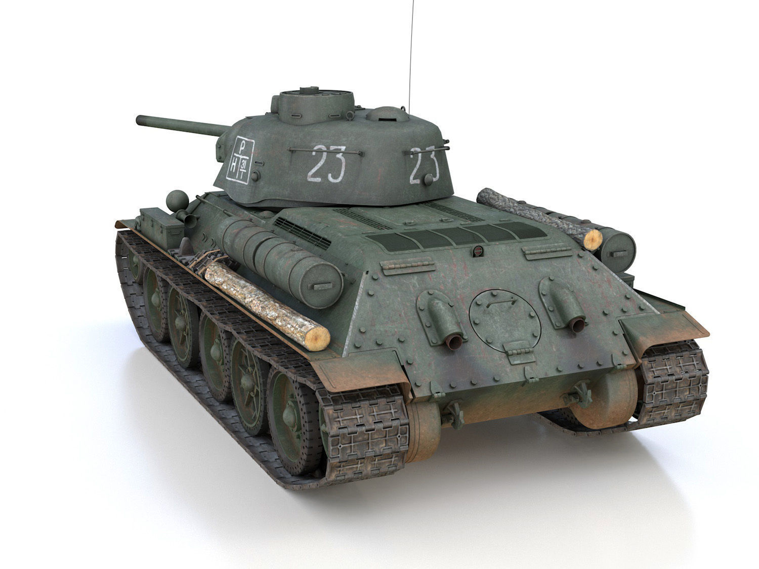 T-34-76 UZTM- Model 1943 - Soviet tank - 23 3D model_4