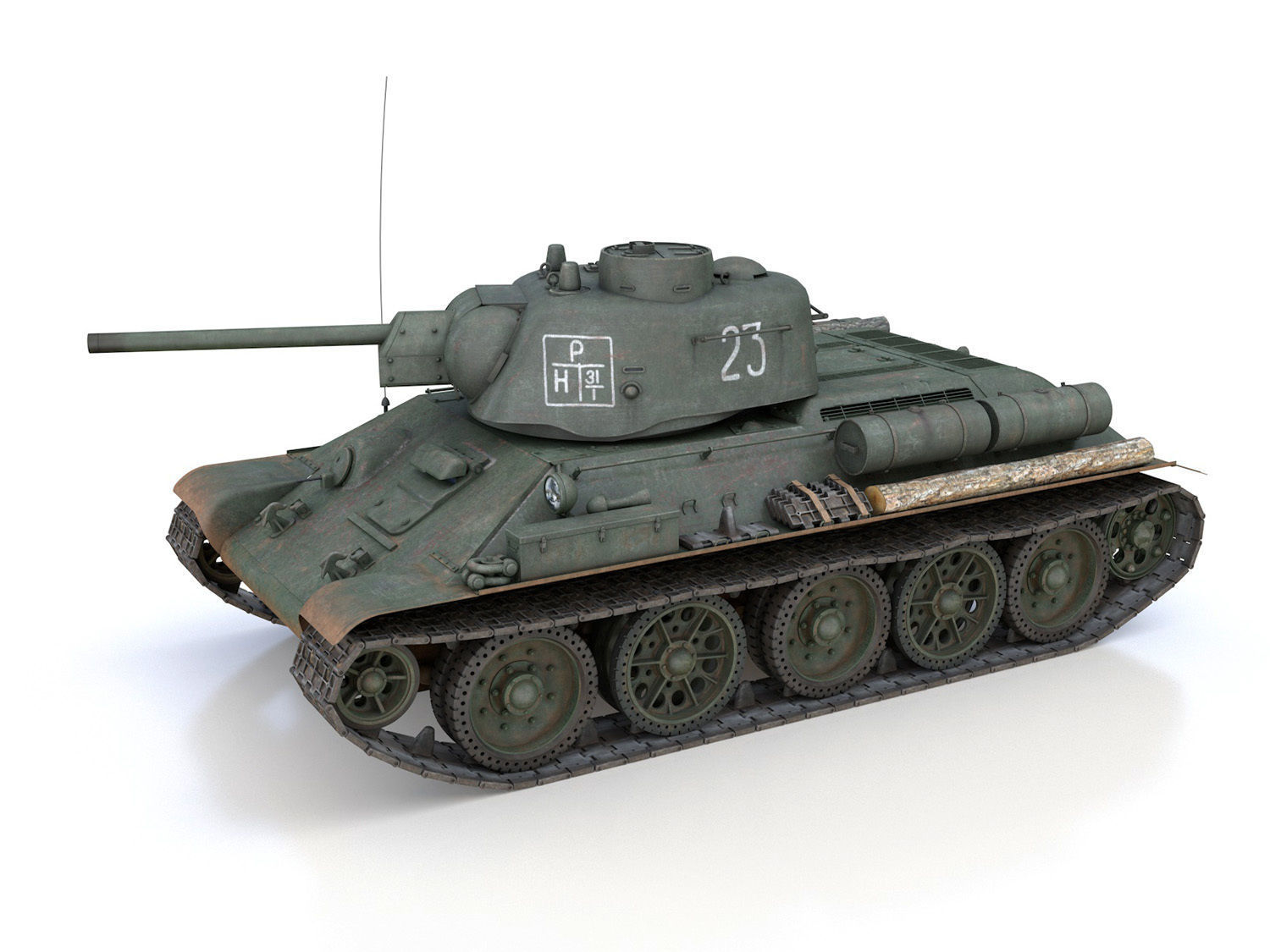 T-34-76 UZTM- Model 1943 - Soviet tank - 23 3D model_2