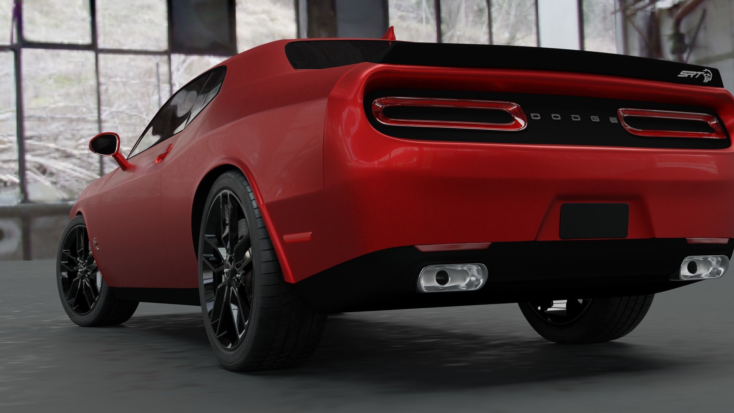 Dodge Challenger SRT Hellcat Low-poly 3D model_4