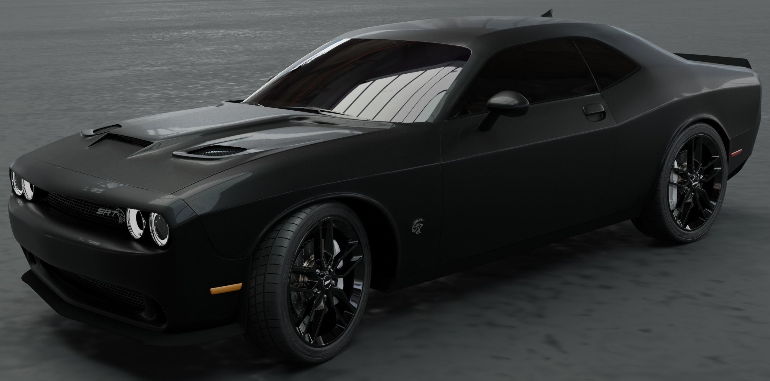 Dodge Challenger SRT Hellcat Low-poly 3D model_7