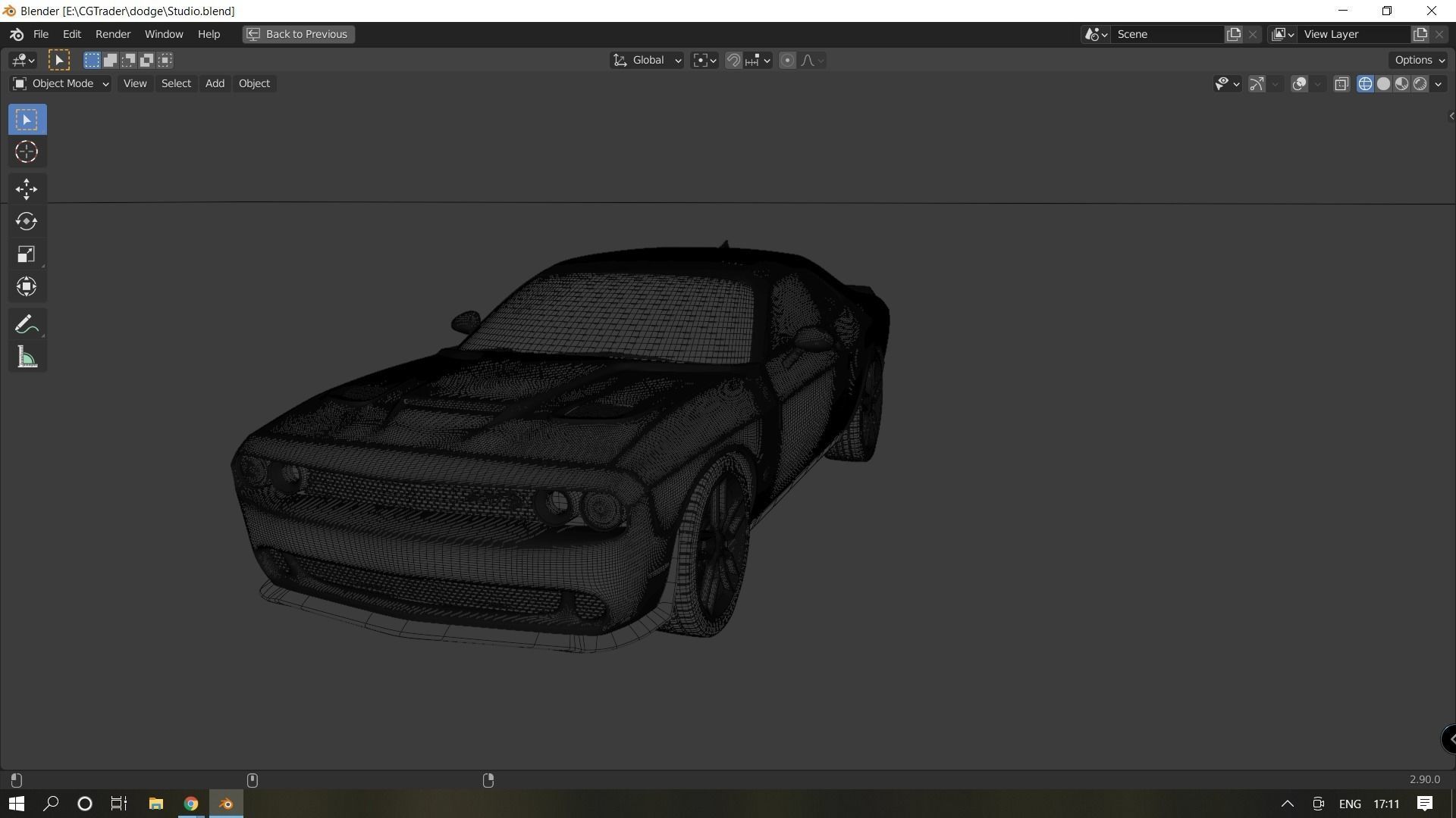 Dodge Challenger SRT Hellcat Low-poly 3D model_12