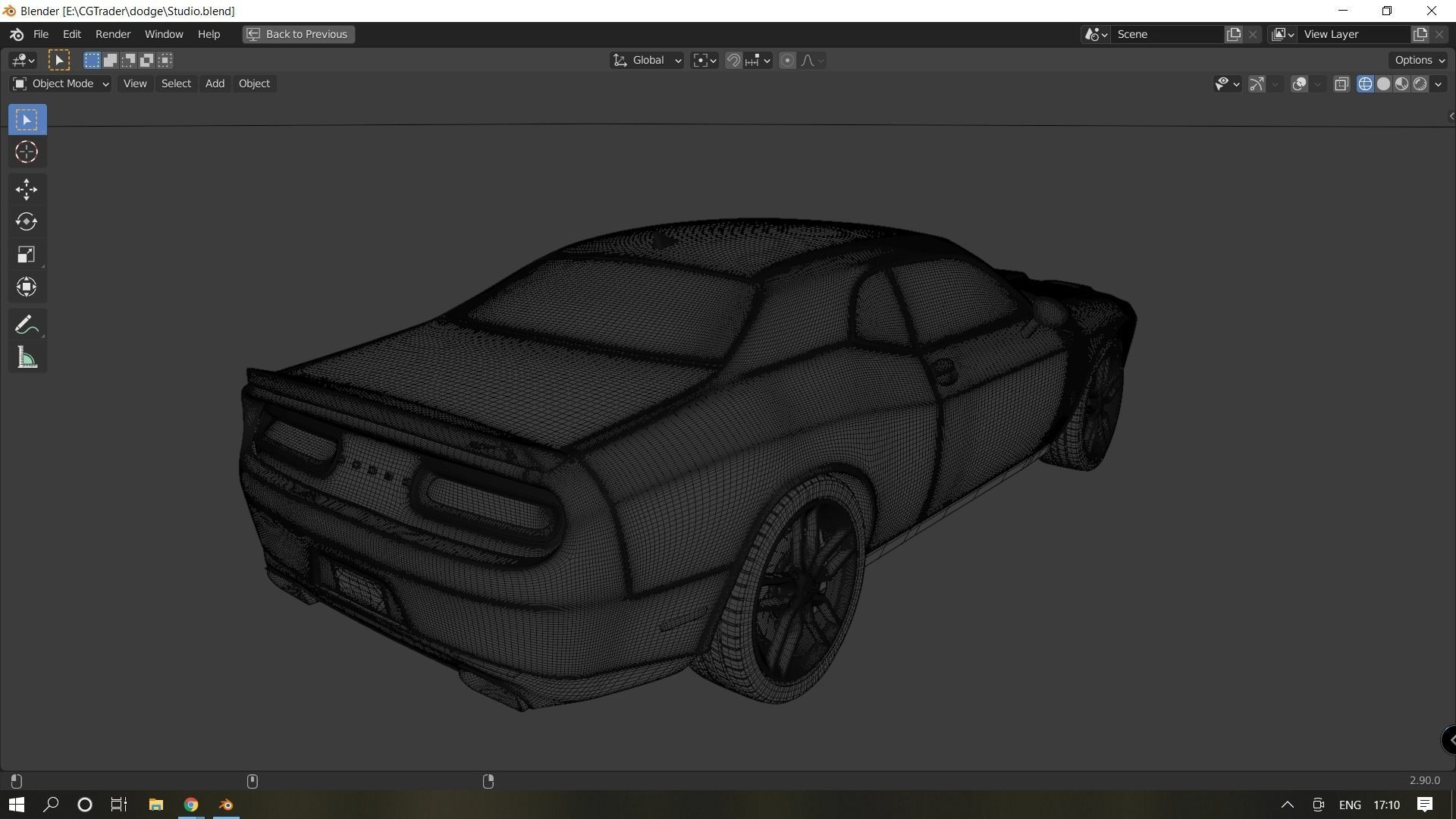 Dodge Challenger SRT Hellcat Low-poly 3D model_13