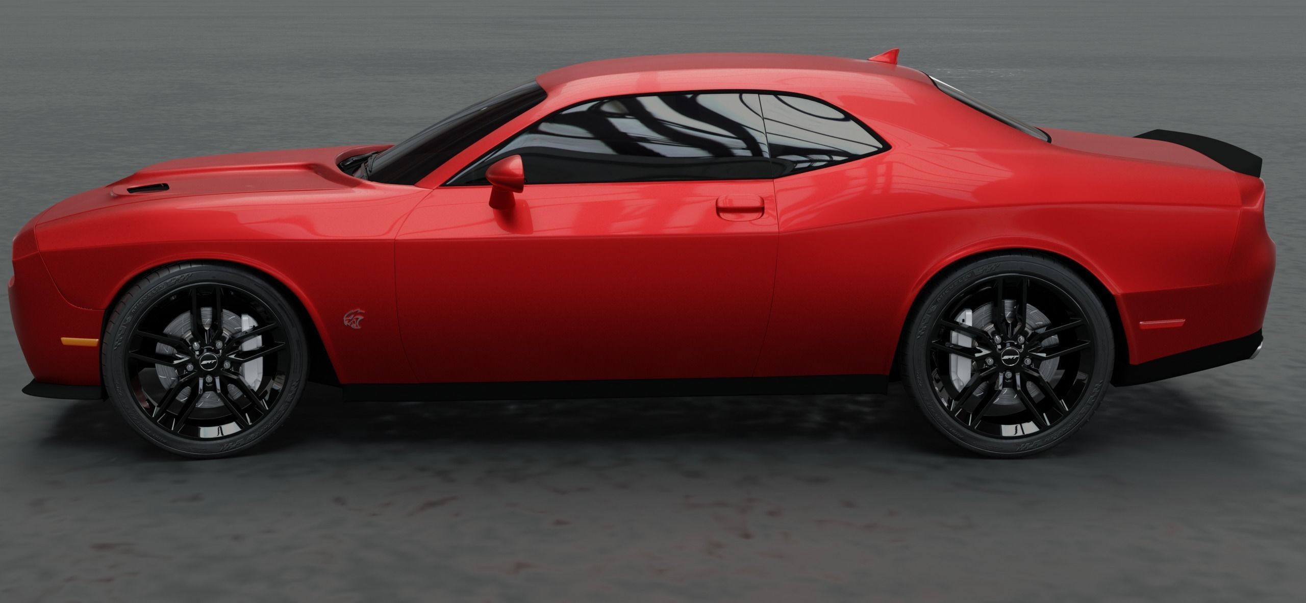 Dodge Challenger SRT Hellcat Low-poly 3D model_11