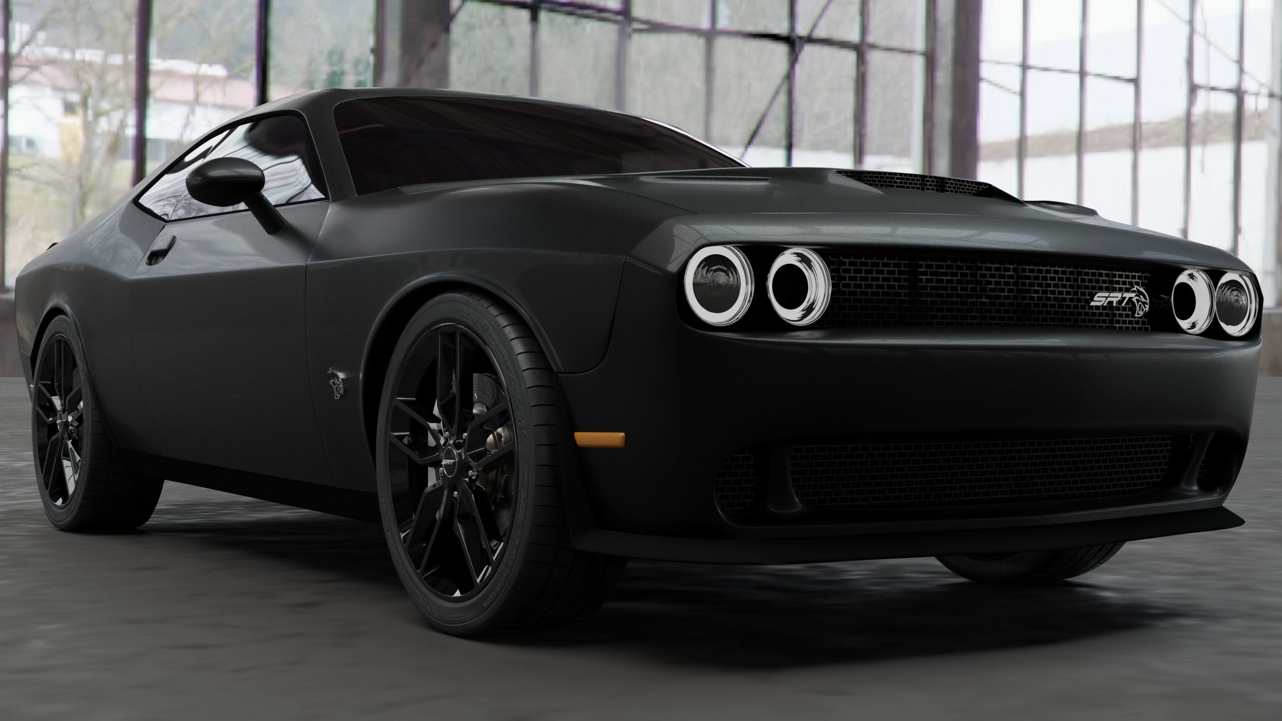Dodge Challenger SRT Hellcat Low-poly 3D model_5