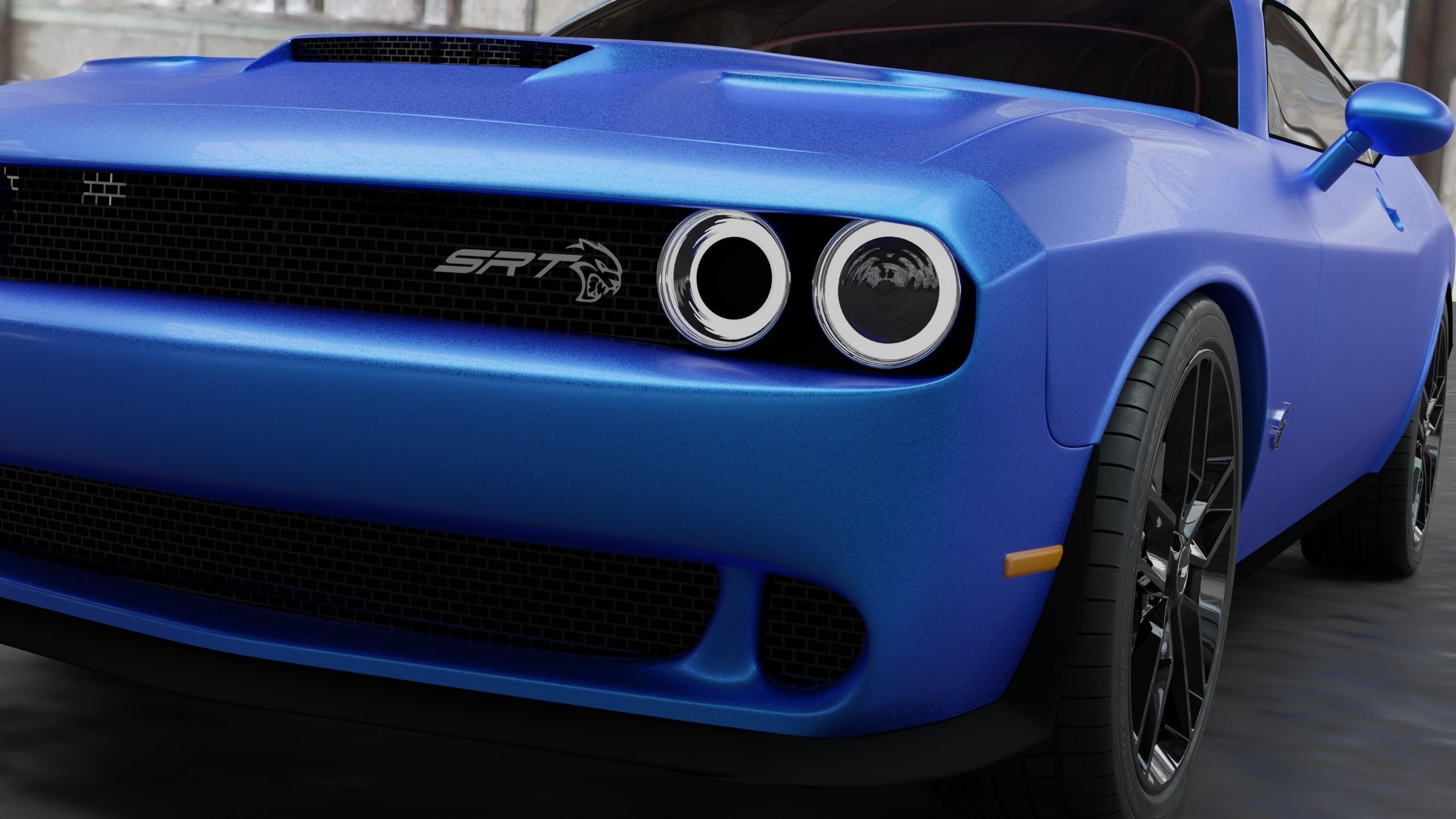 Dodge Challenger SRT Hellcat Low-poly 3D model_2