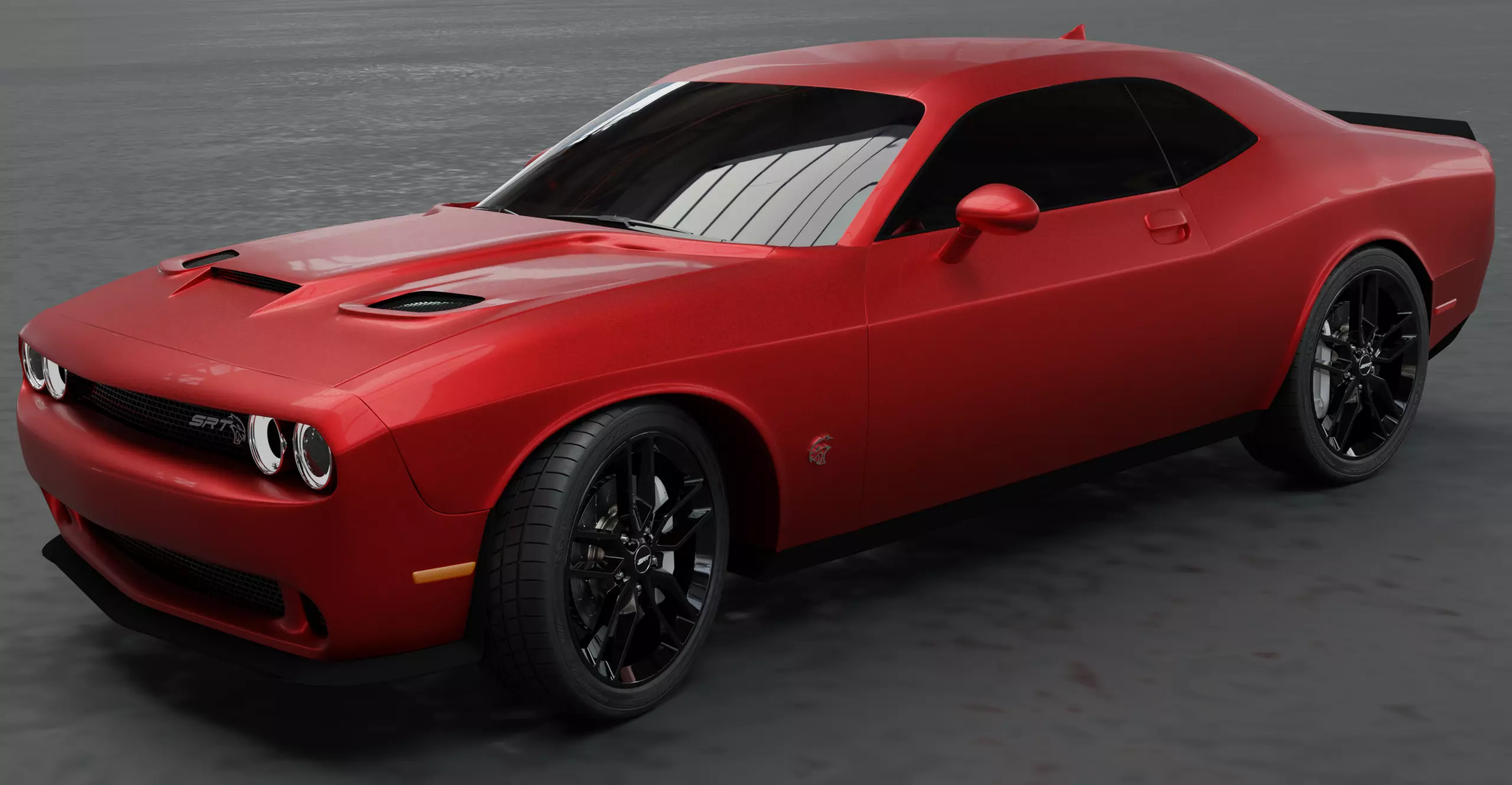 Dodge Challenger SRT Hellcat Low-poly 3D model_0
