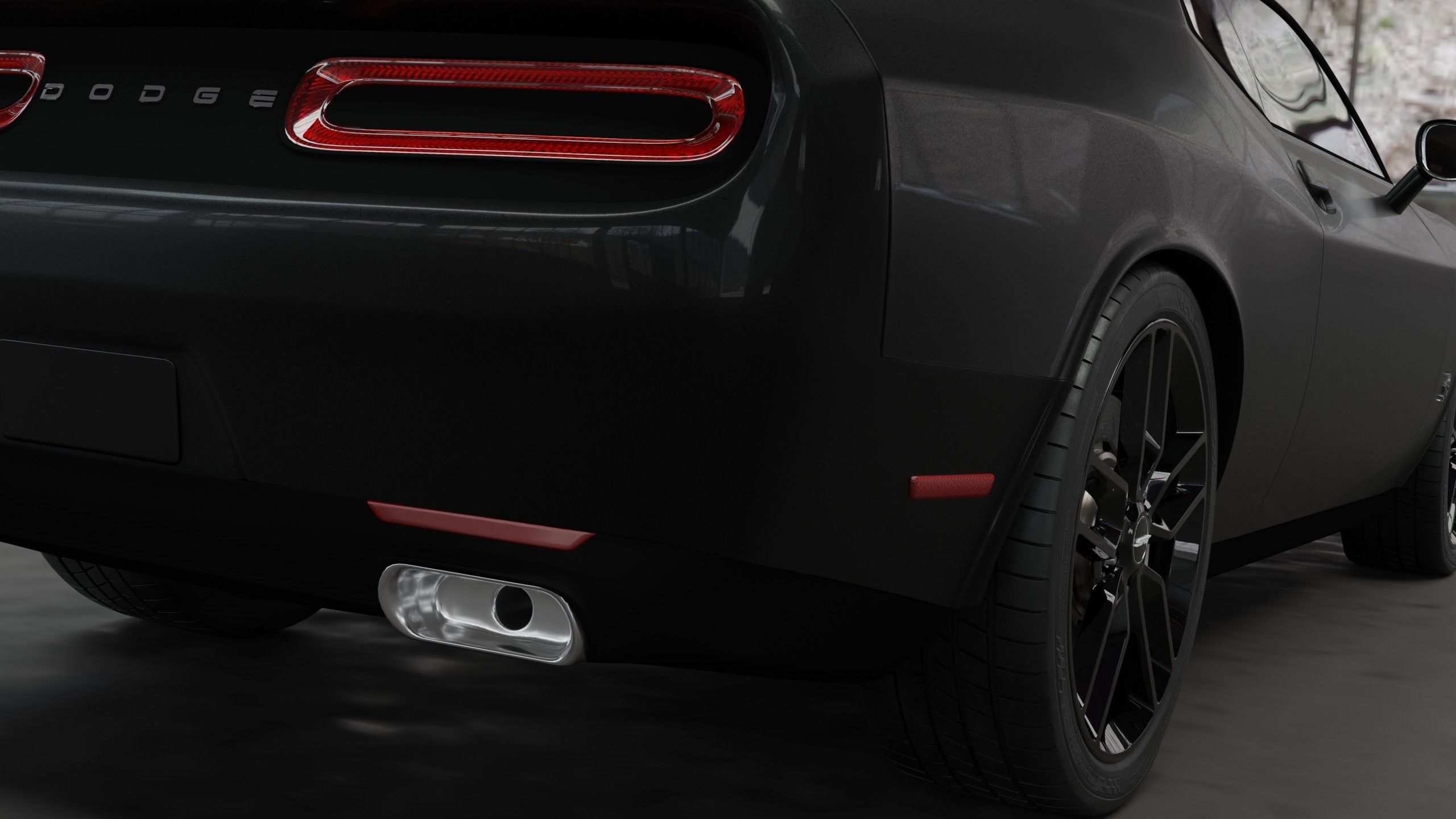 Dodge Challenger SRT Hellcat Low-poly 3D model_3