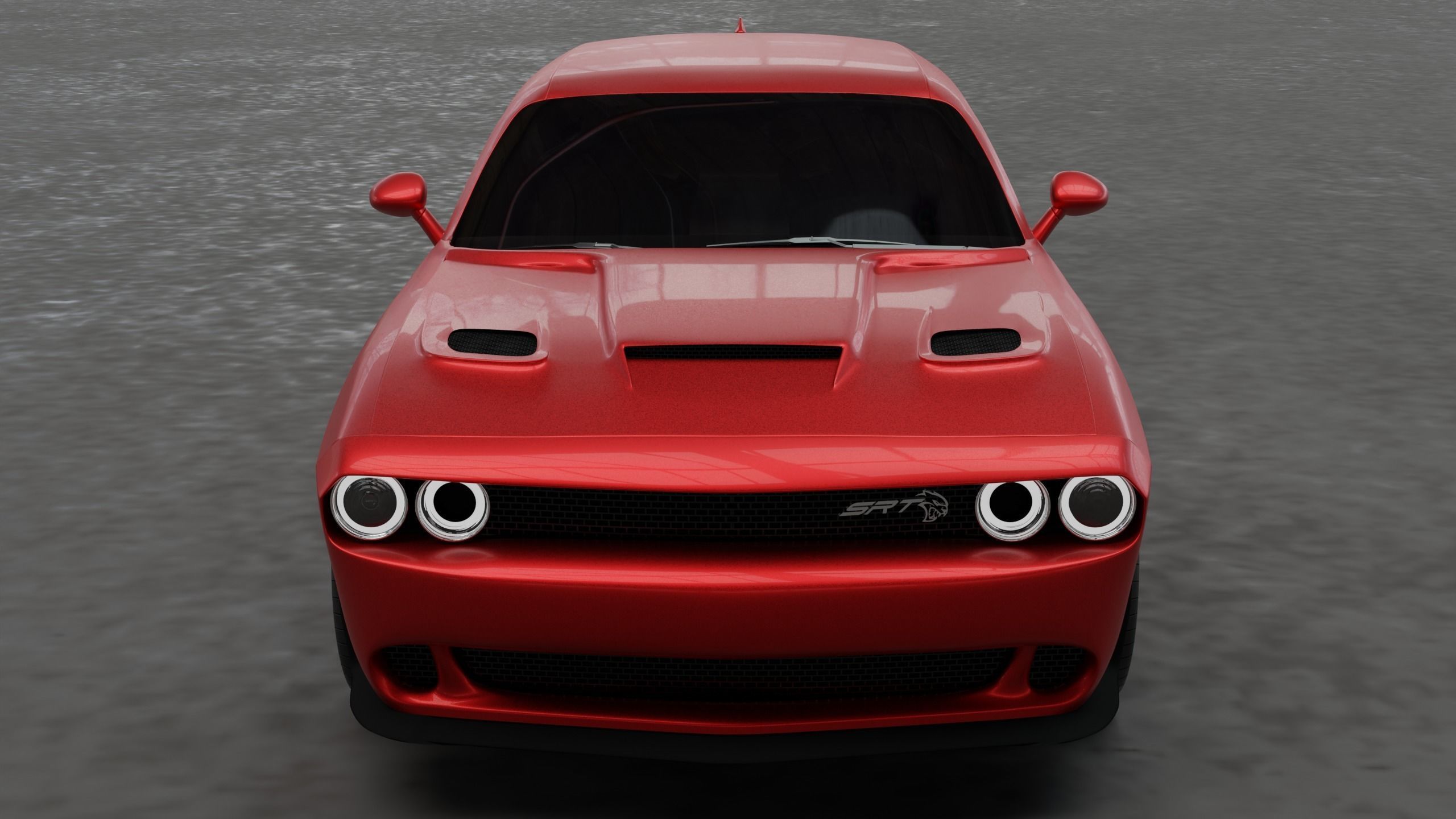 Dodge Challenger SRT Hellcat Low-poly 3D model_8