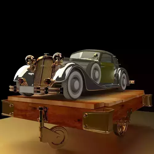 Chinese display stand with antique car