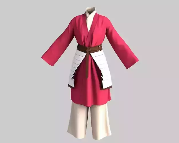 3D Model of Princess Costume Mulan 3D model