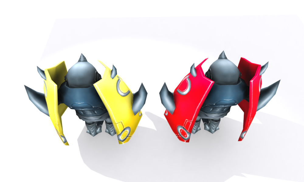 Robot lowpoly with horns Low-poly 3D model_2