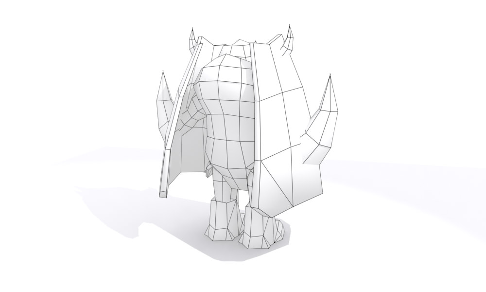 Robot lowpoly with horns Low-poly 3D model_16