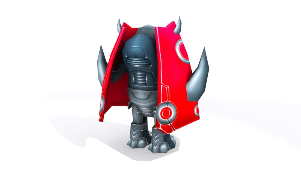 Robot lowpoly with horns Low-poly 3D model_8