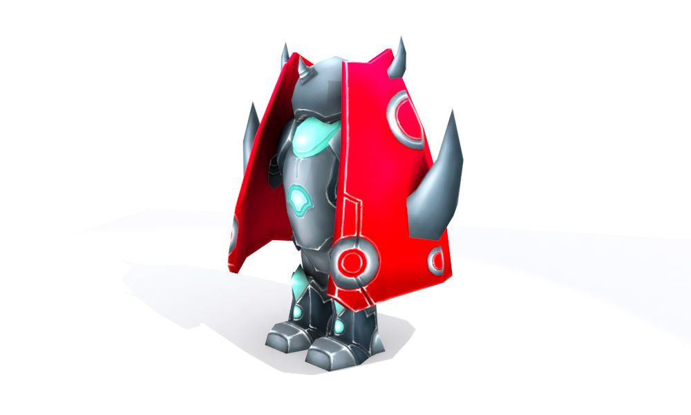 Robot lowpoly with horns Low-poly 3D model_12