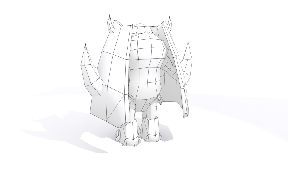Robot lowpoly with horns Low-poly 3D model_15