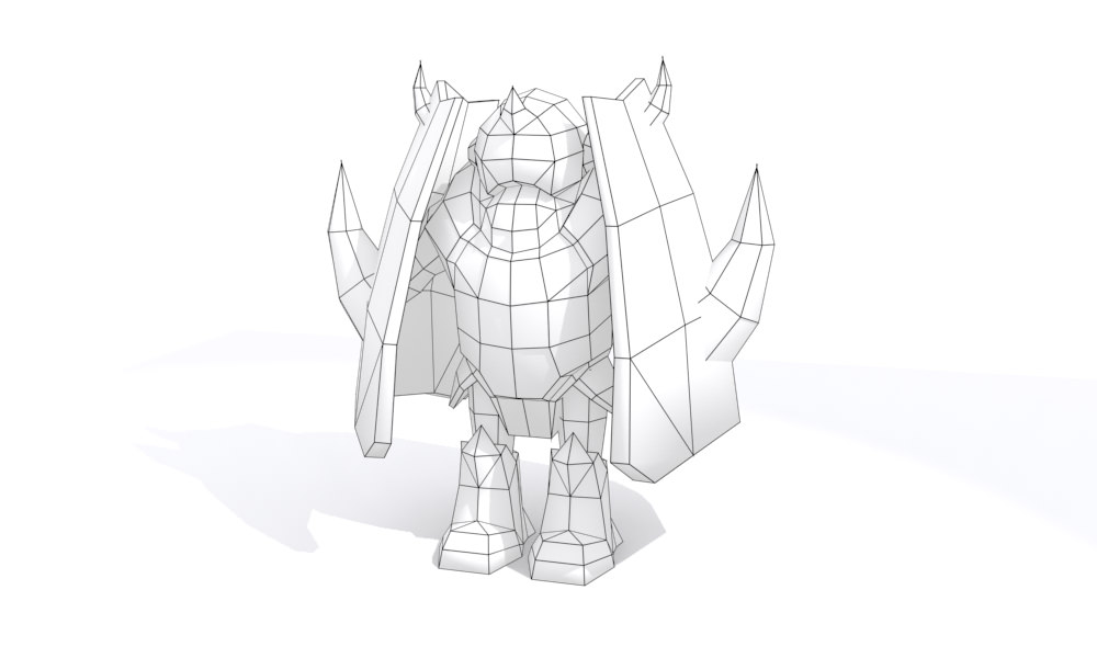 Robot lowpoly with horns Low-poly 3D model_13