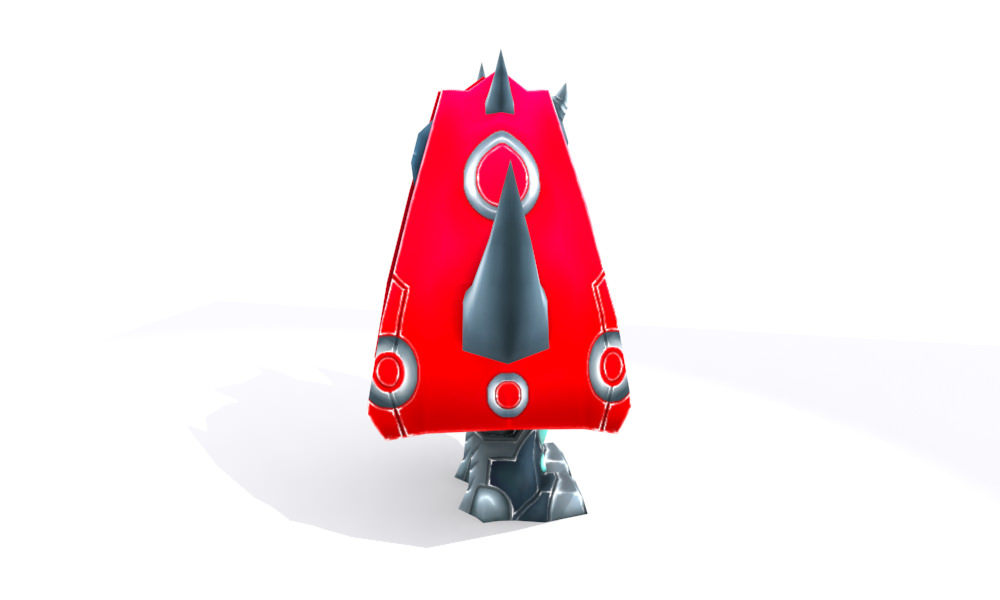 Robot lowpoly with horns Low-poly 3D model_7