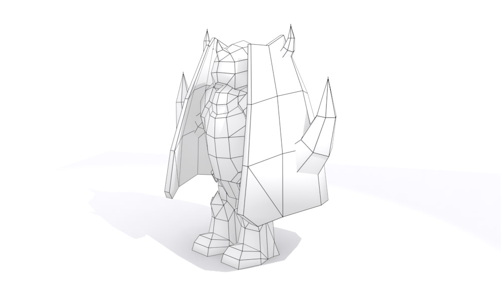 Robot lowpoly with horns Low-poly 3D model_18