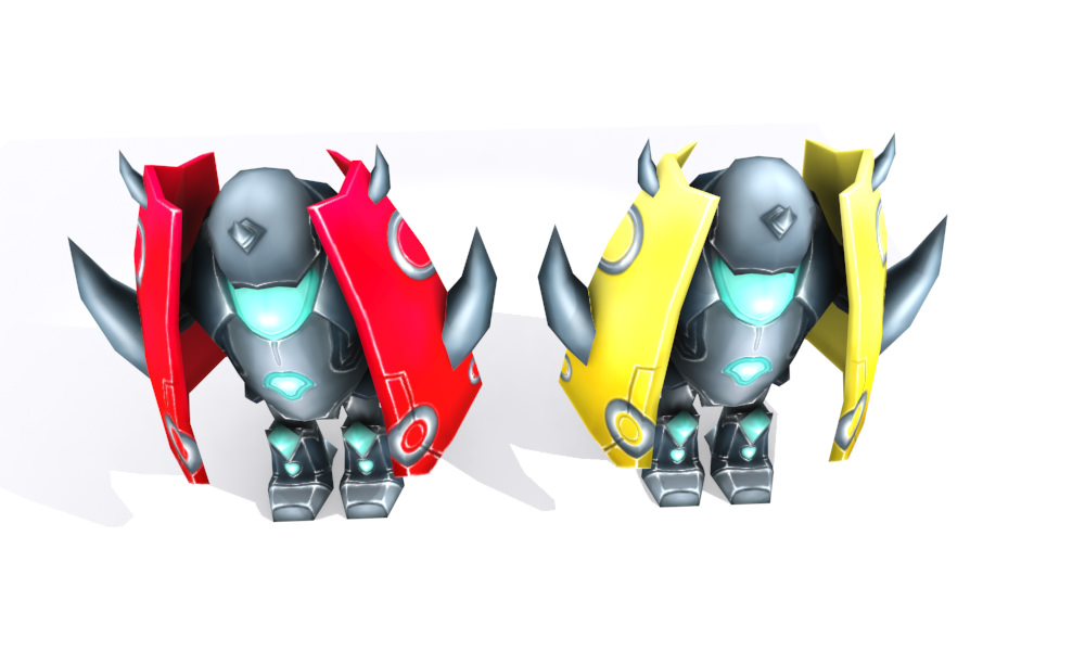 Robot lowpoly with horns Low-poly 3D model_1