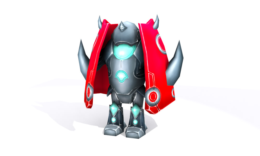 Robot lowpoly with horns Low-poly 3D model_5