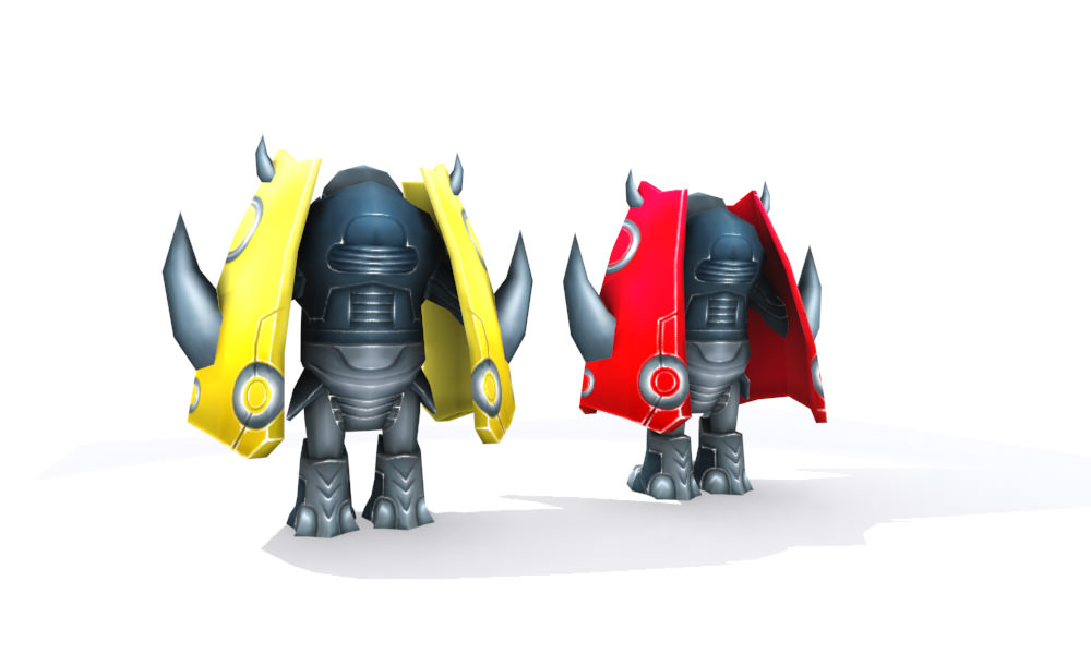 Robot lowpoly with horns Low-poly 3D model_3