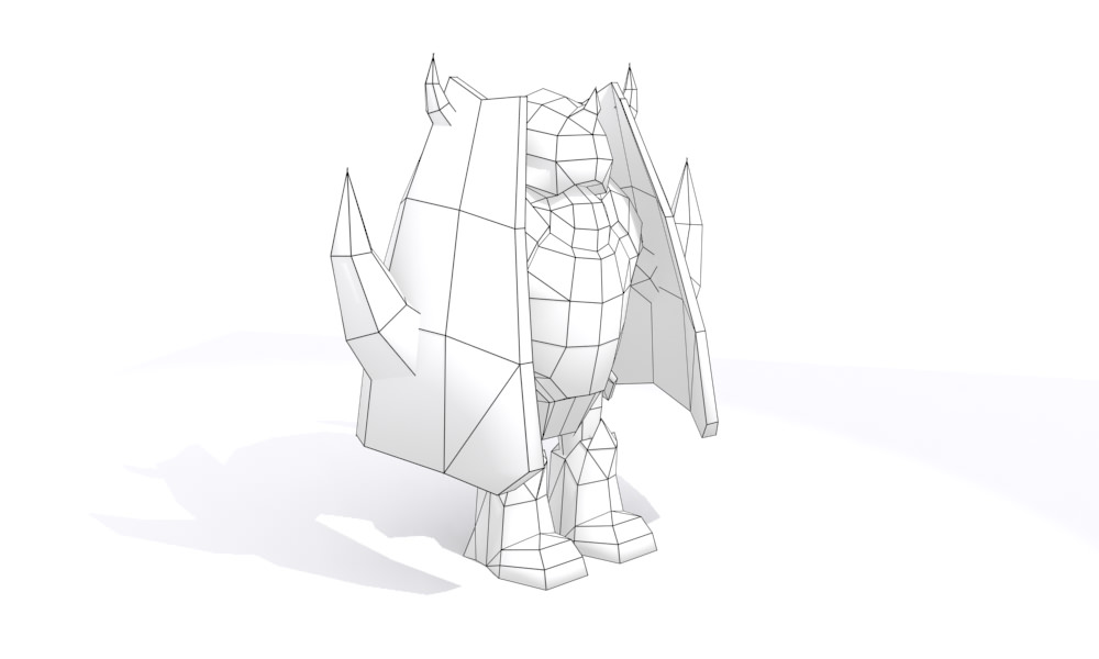 Robot lowpoly with horns Low-poly 3D model_11