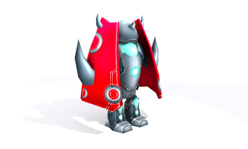 Robot lowpoly with horns Low-poly 3D model_6