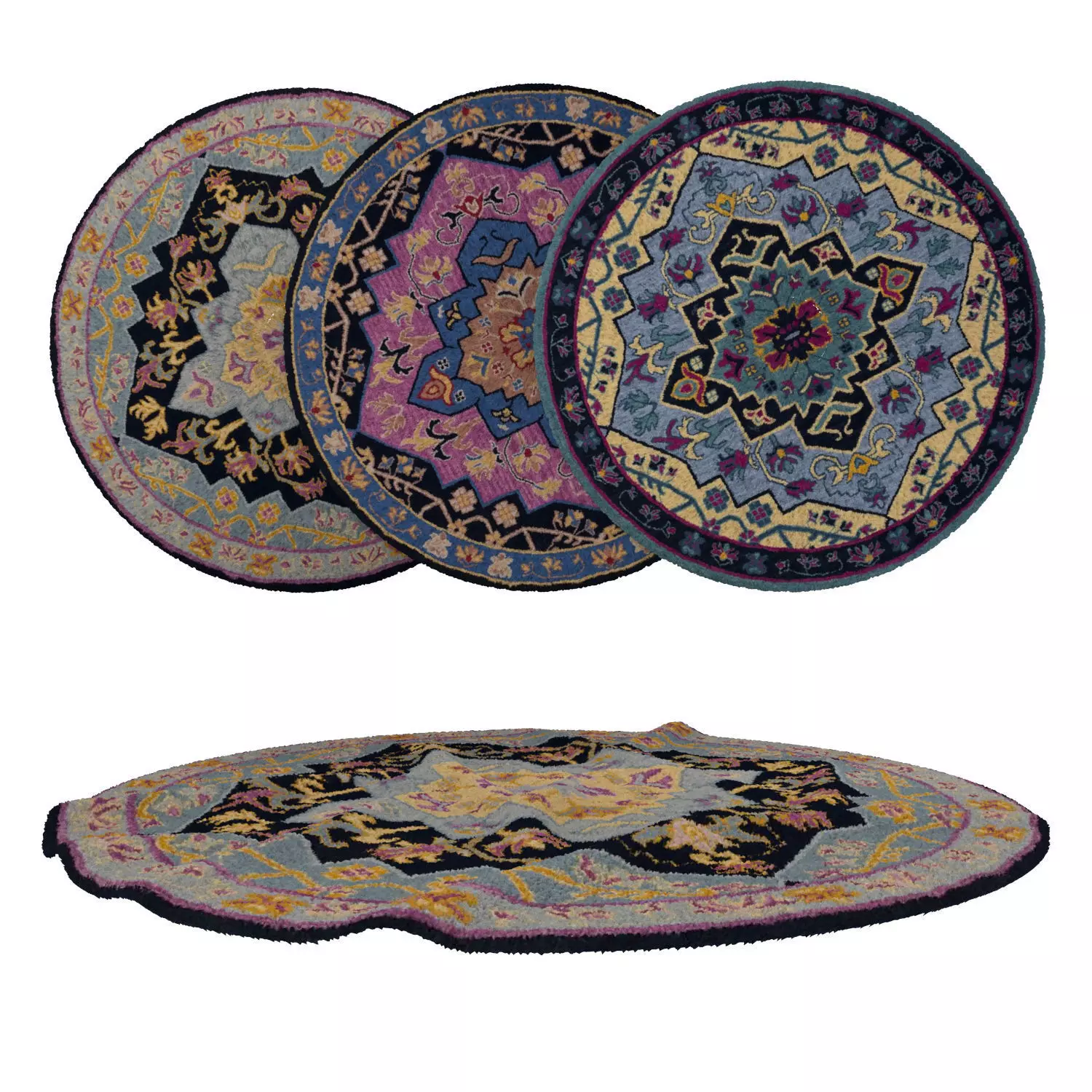 Round Rug Set 38 3D model_0