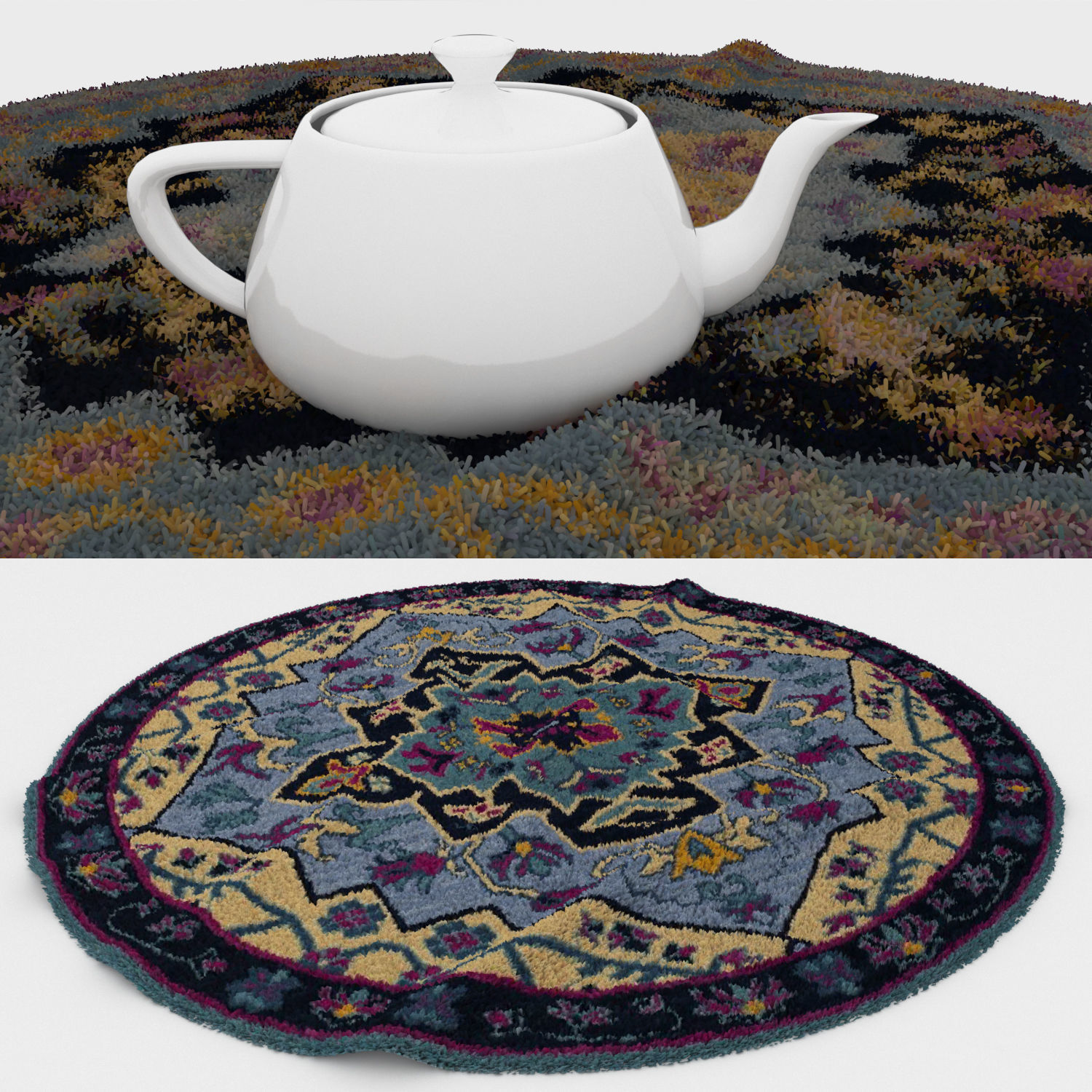 Round Rug Set 38 3D model_2