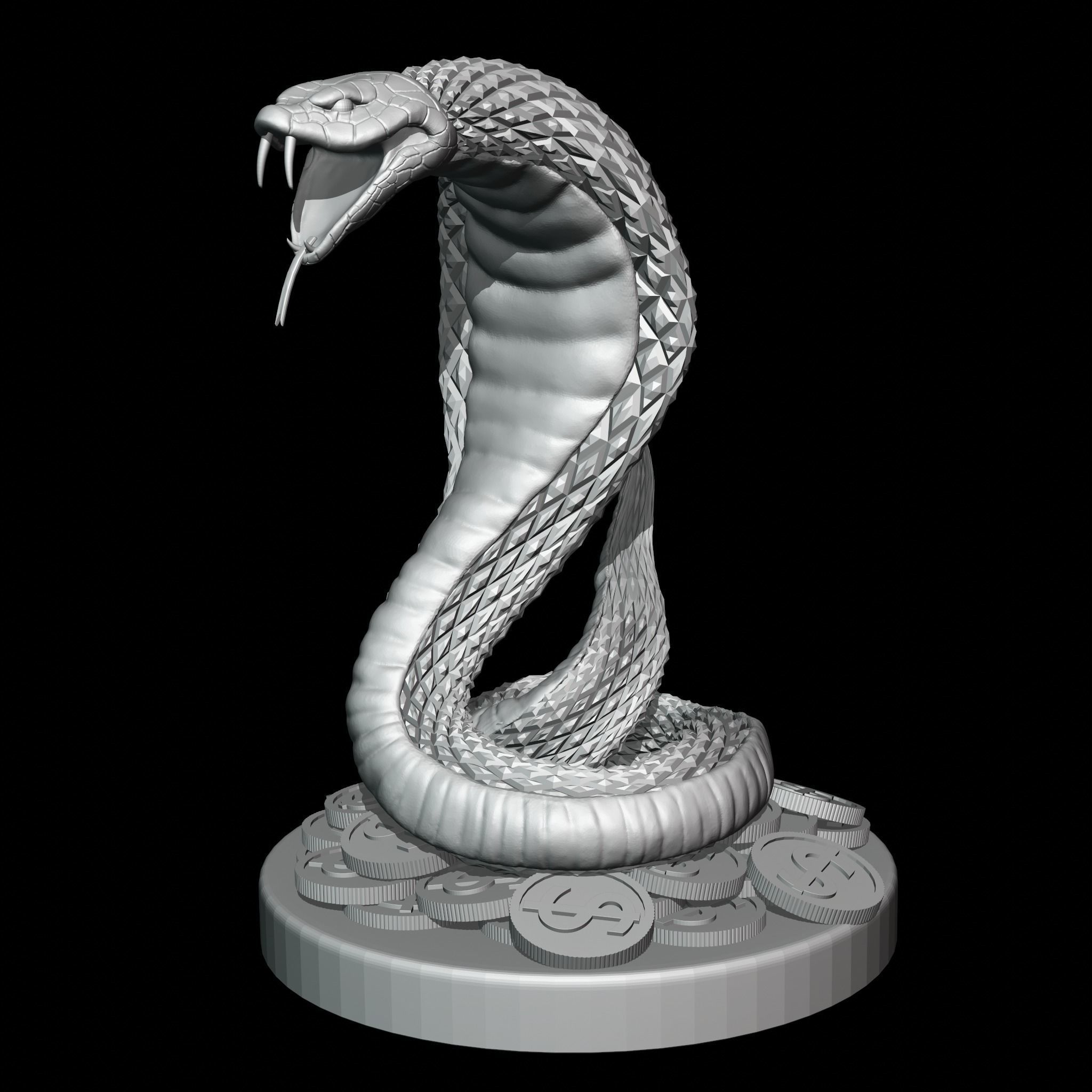 Snake sculpture 3D print model_1