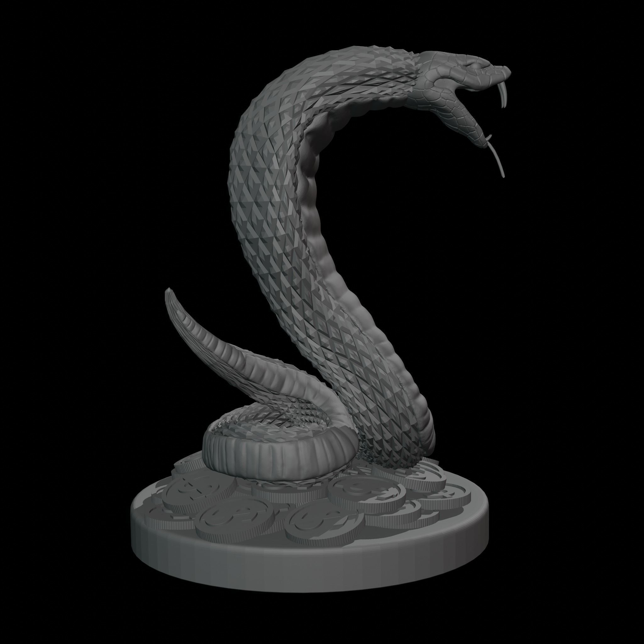 Snake sculpture 3D print model_5
