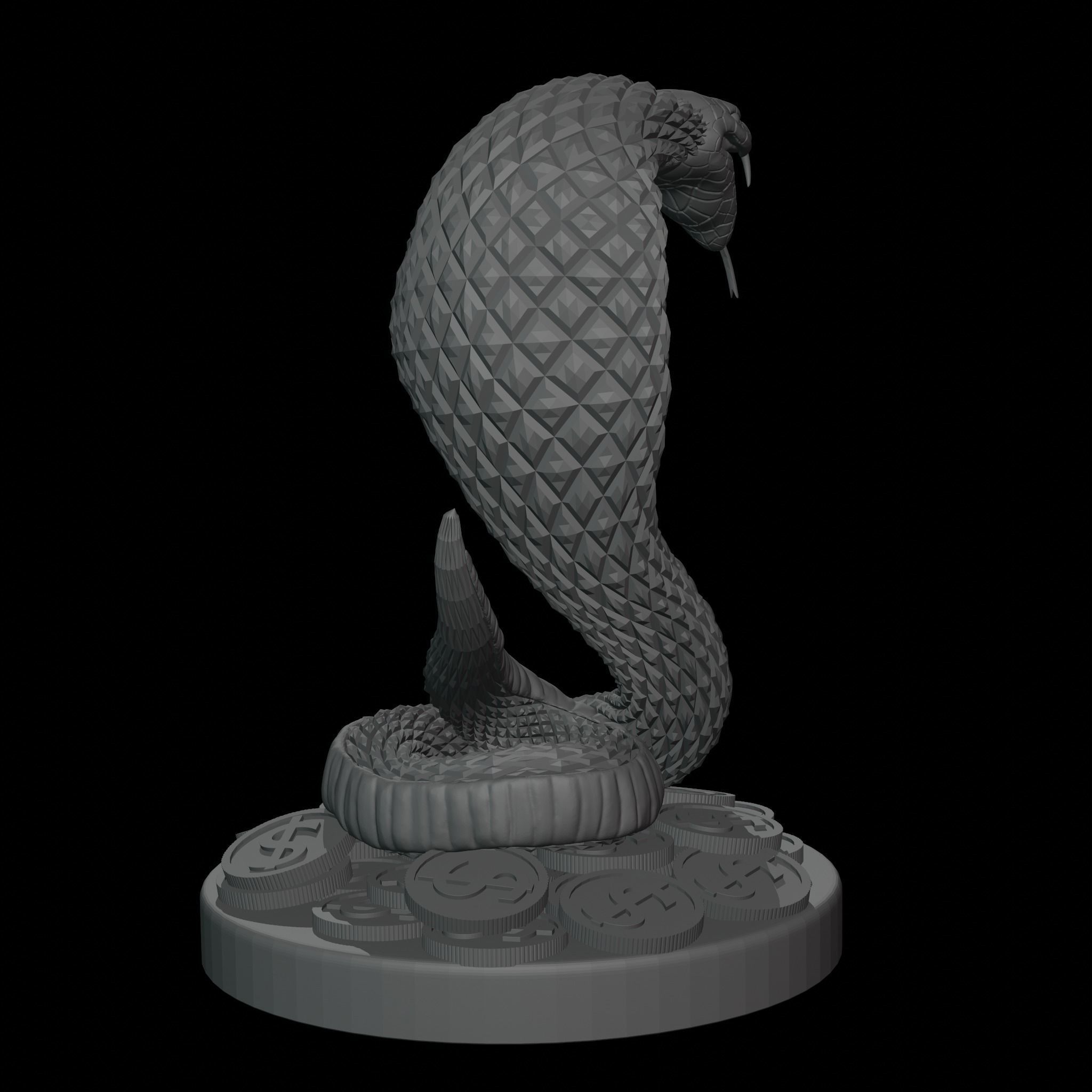 Snake sculpture 3D print model_6