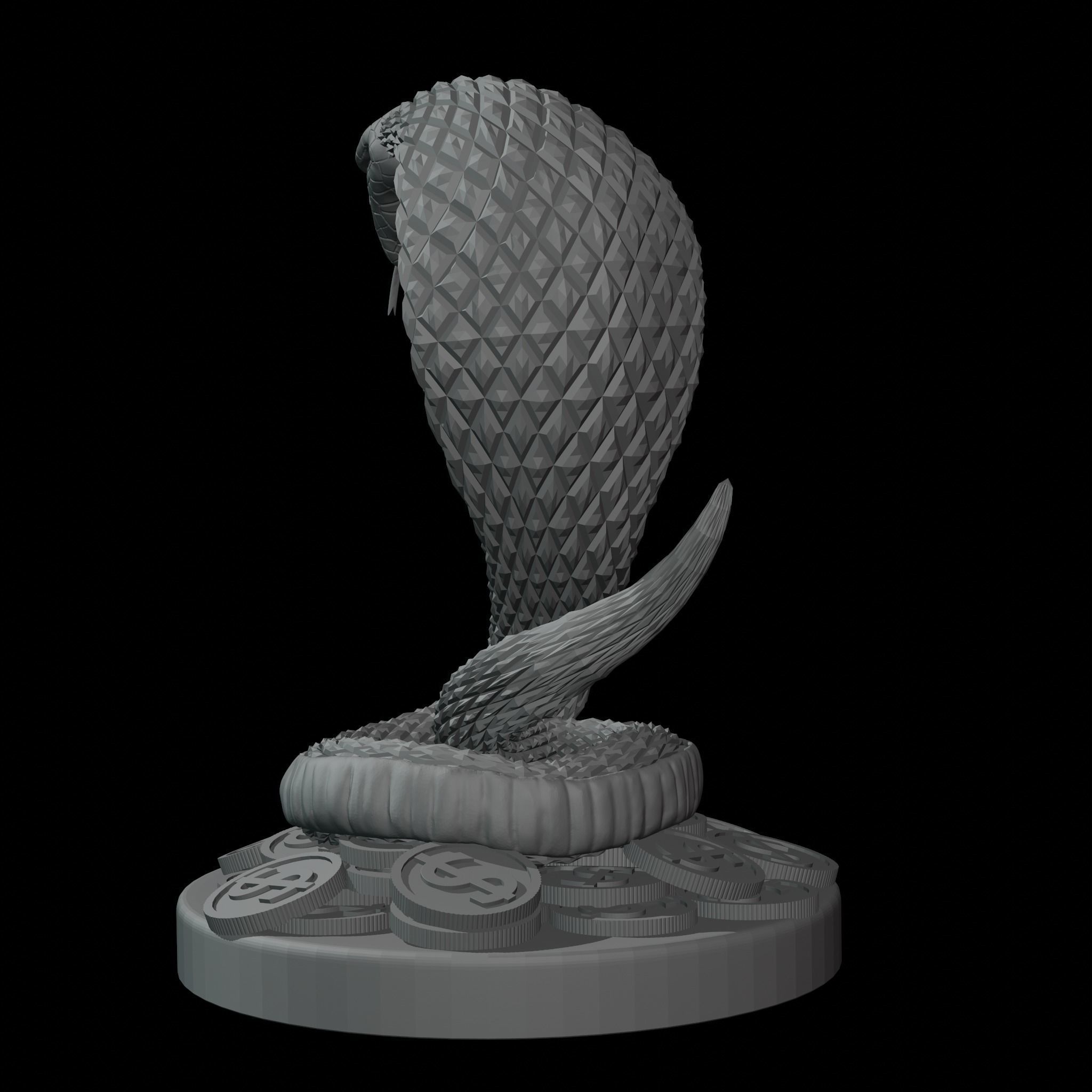 Snake sculpture 3D print model_7
