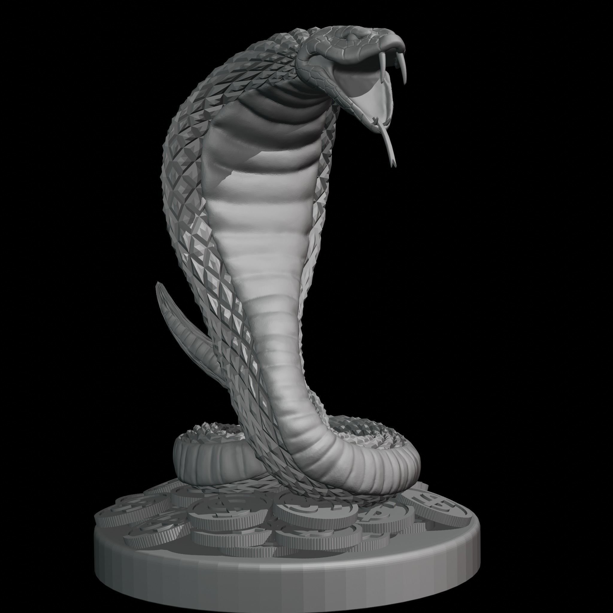 Snake sculpture 3D print model_4