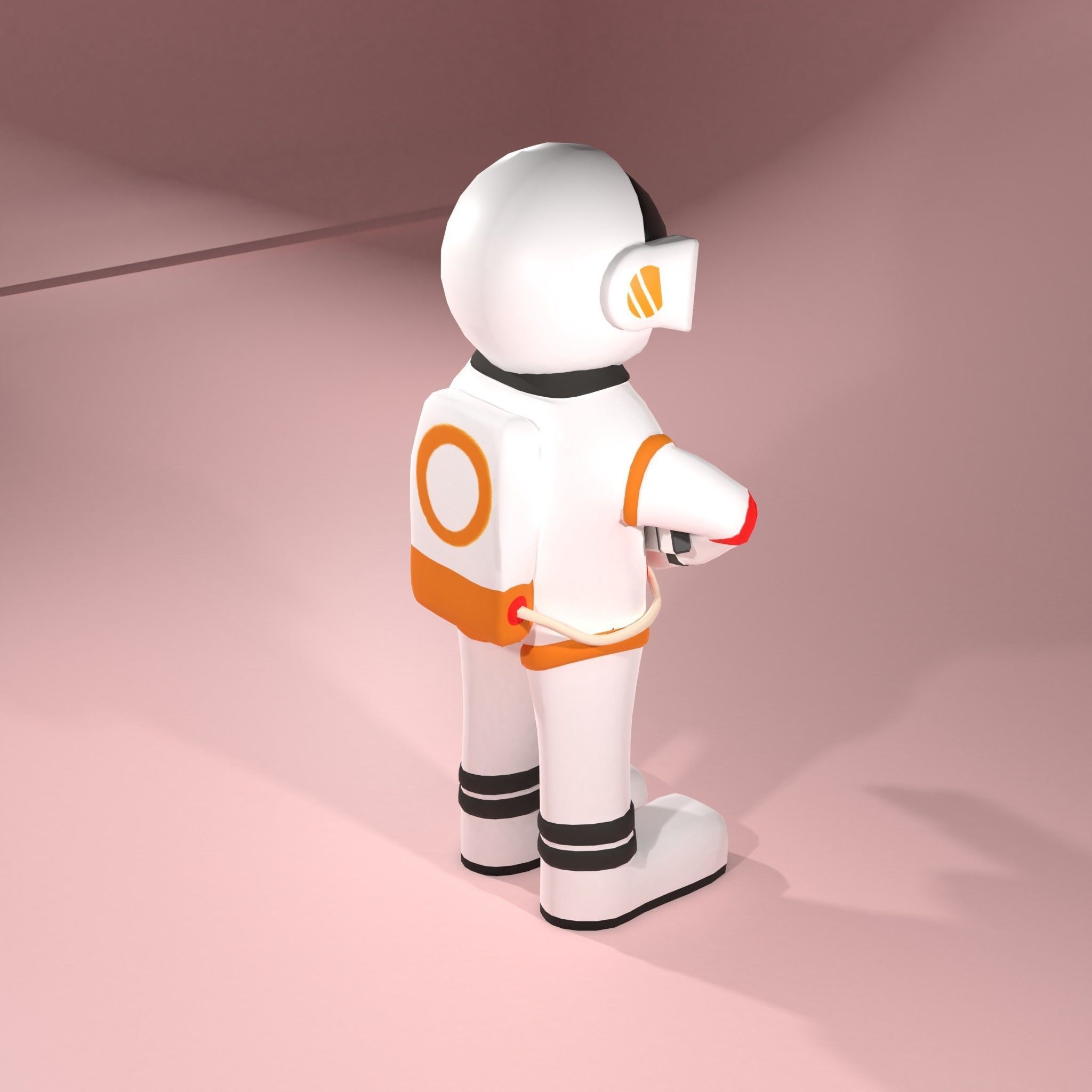Astronaut Character spacesuit Low-poly 3D model_5