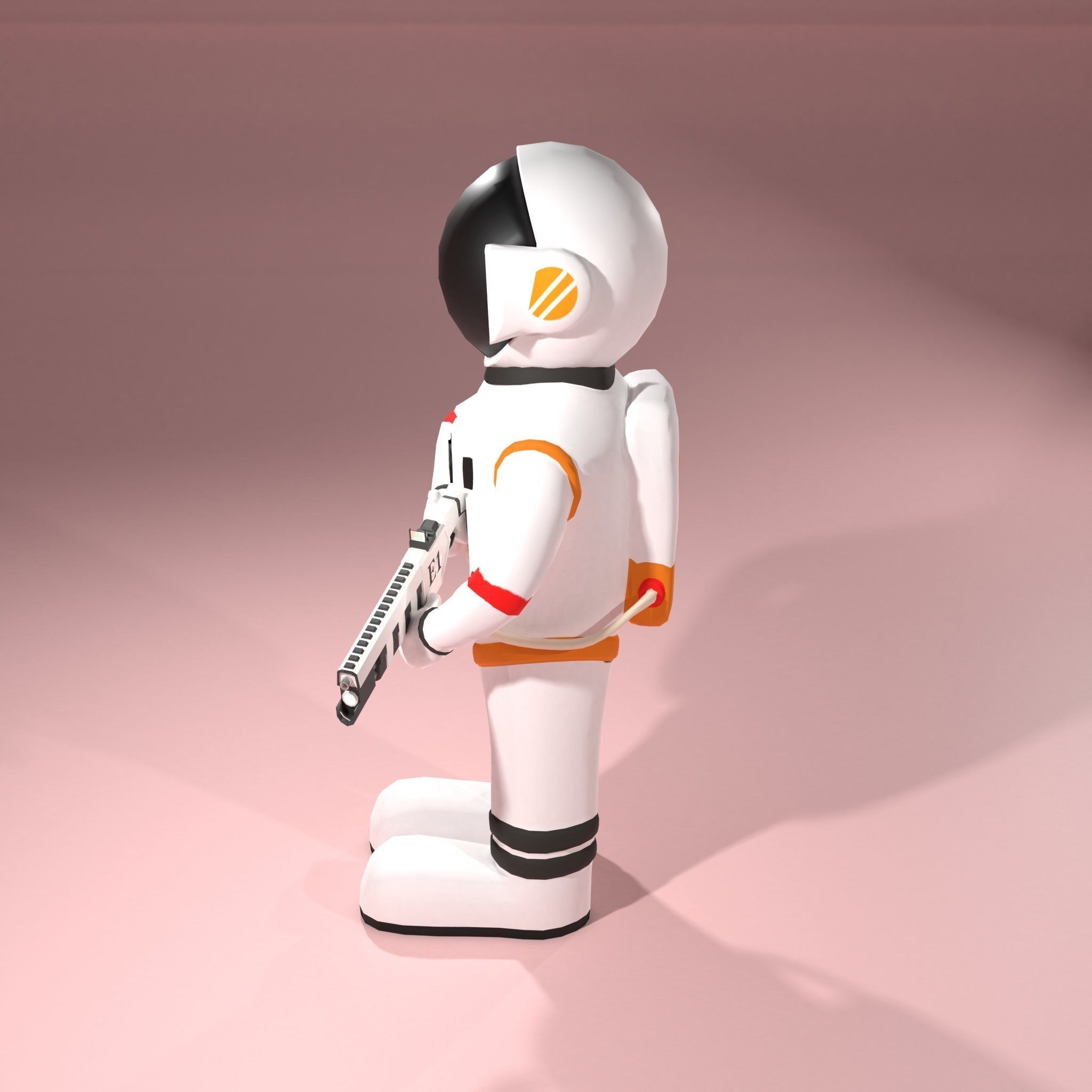 Astronaut Character spacesuit Low-poly 3D model_2