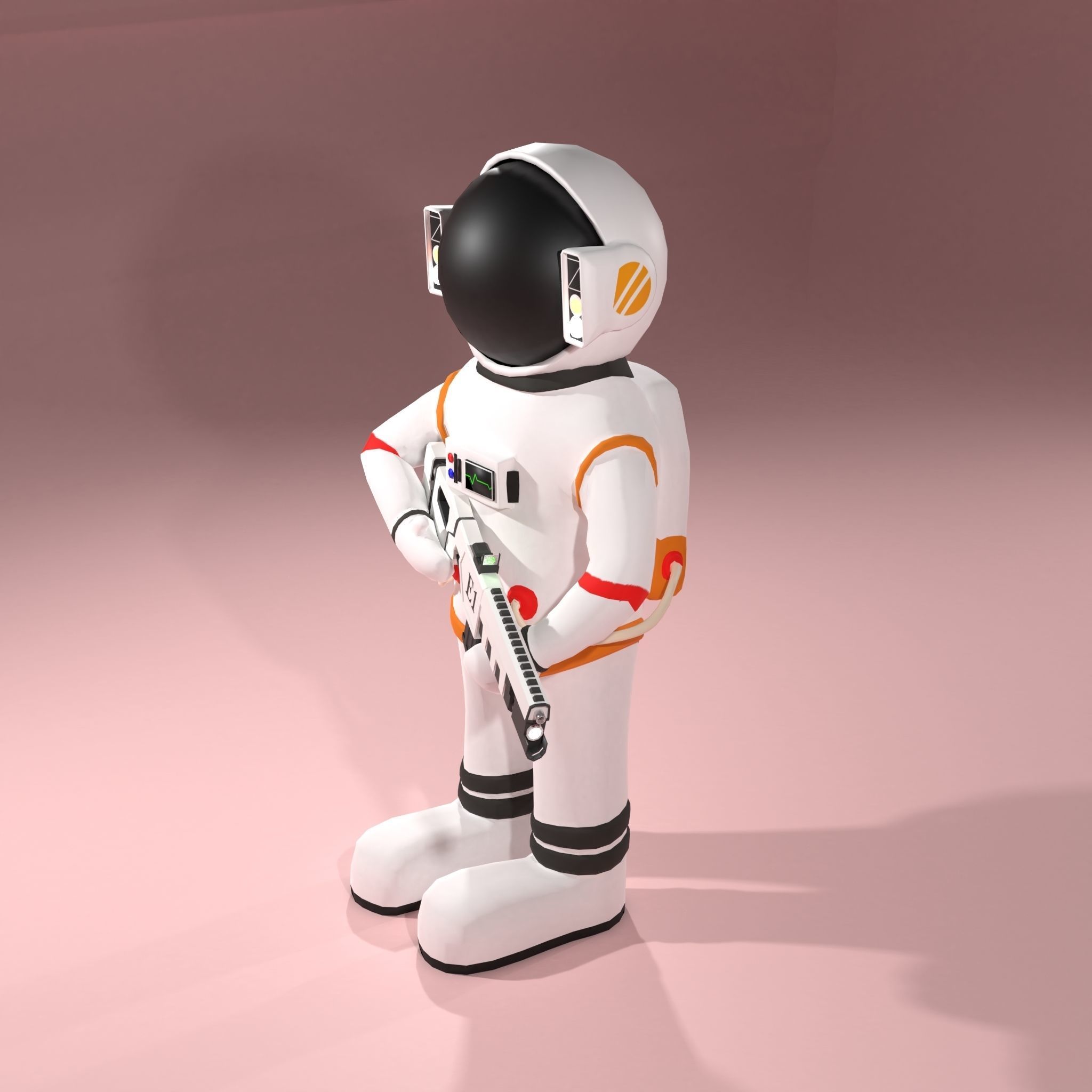 Astronaut Character spacesuit Low-poly 3D model_1