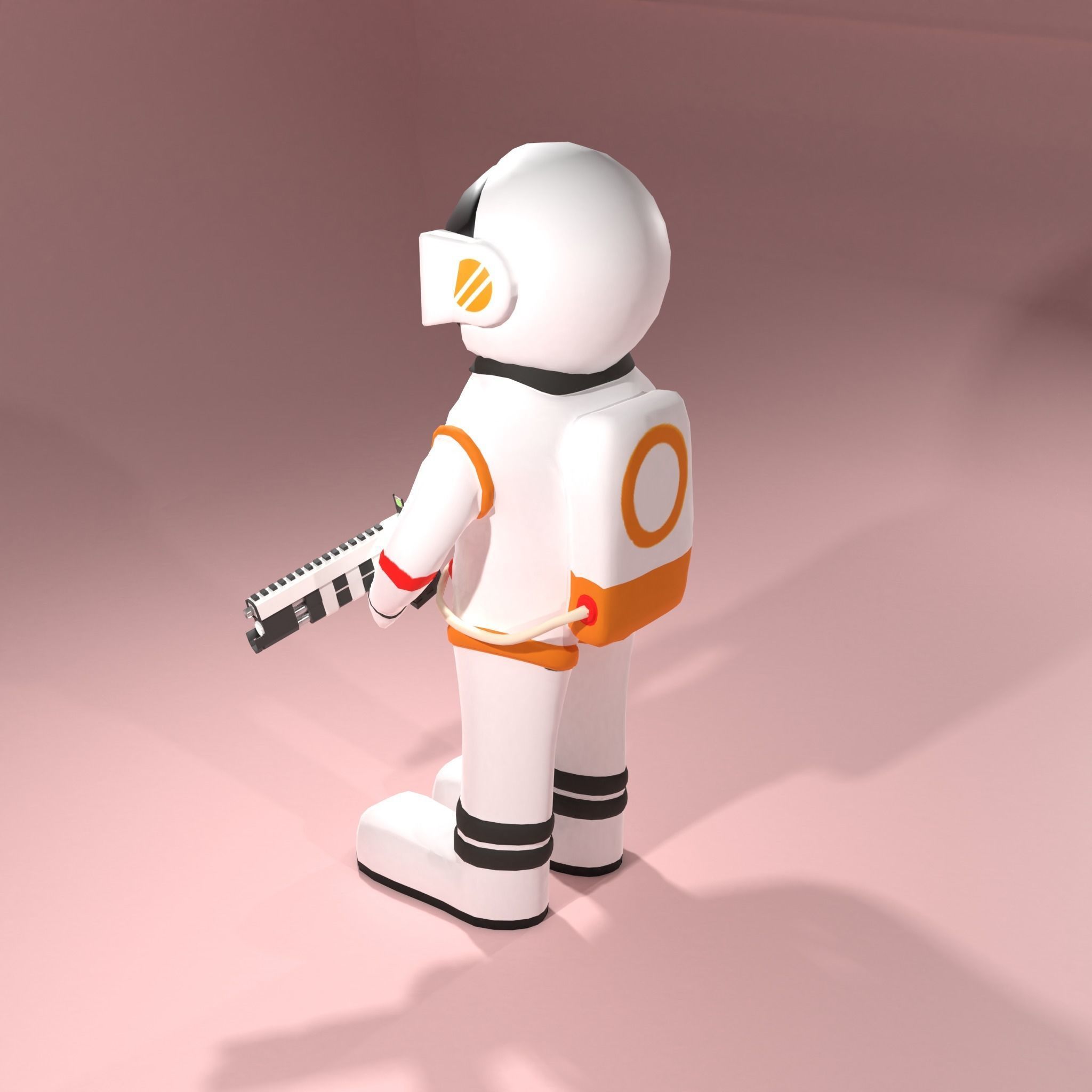 Astronaut Character spacesuit Low-poly 3D model_3