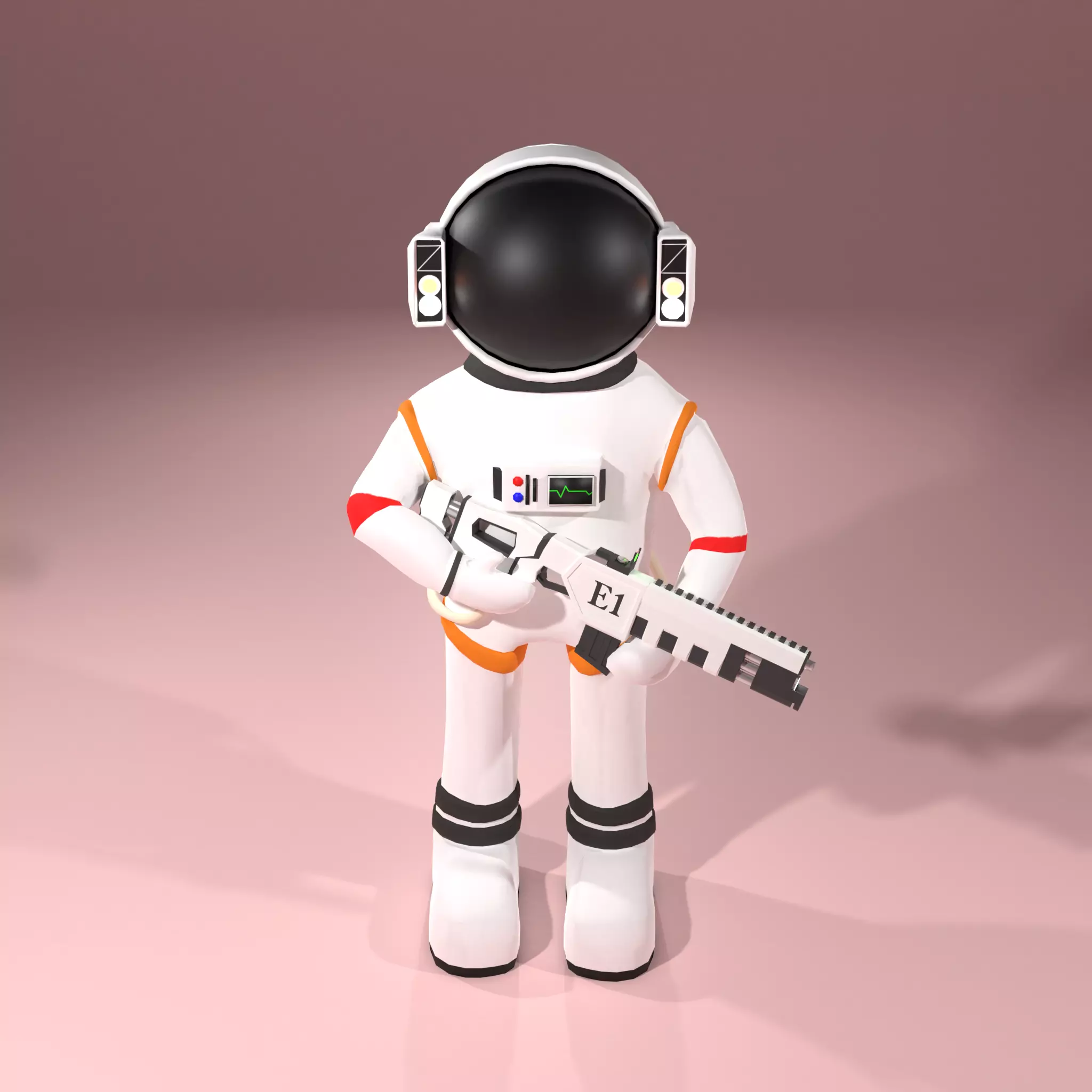 Astronaut Character spacesuit Low-poly 3D model_0